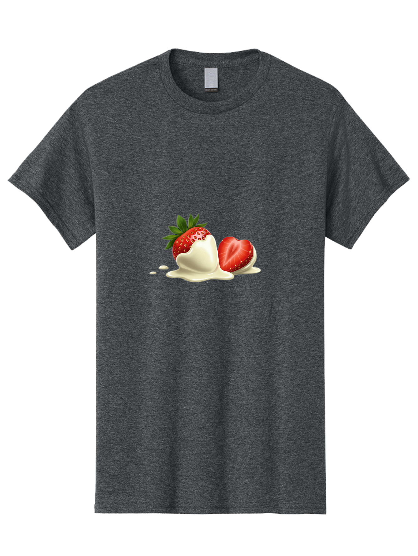Strawberry-Ice-Cream Men'S Graphic Tee, 100% Cotton, Comfortable Casual Summer Wear, Machine Washable, Strawberry Dessert, Vanilla Ice Cream, Sweet Treat, Fresh Strawberry, Creamy Texture, Indulgent Delight, Summertime Snack Bac477