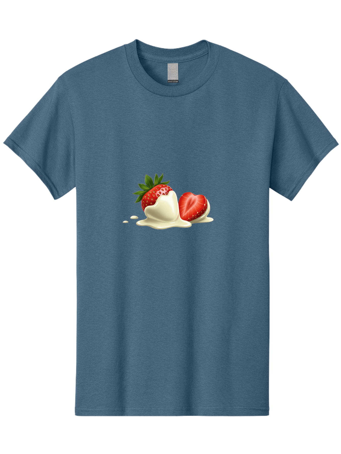 Strawberry-Ice-Cream Men'S Graphic Tee, 100% Cotton, Comfortable Casual Summer Wear, Machine Washable, Strawberry Dessert, Vanilla Ice Cream, Sweet Treat, Fresh Strawberry, Creamy Texture, Indulgent Delight, Summertime Snack Bac477
