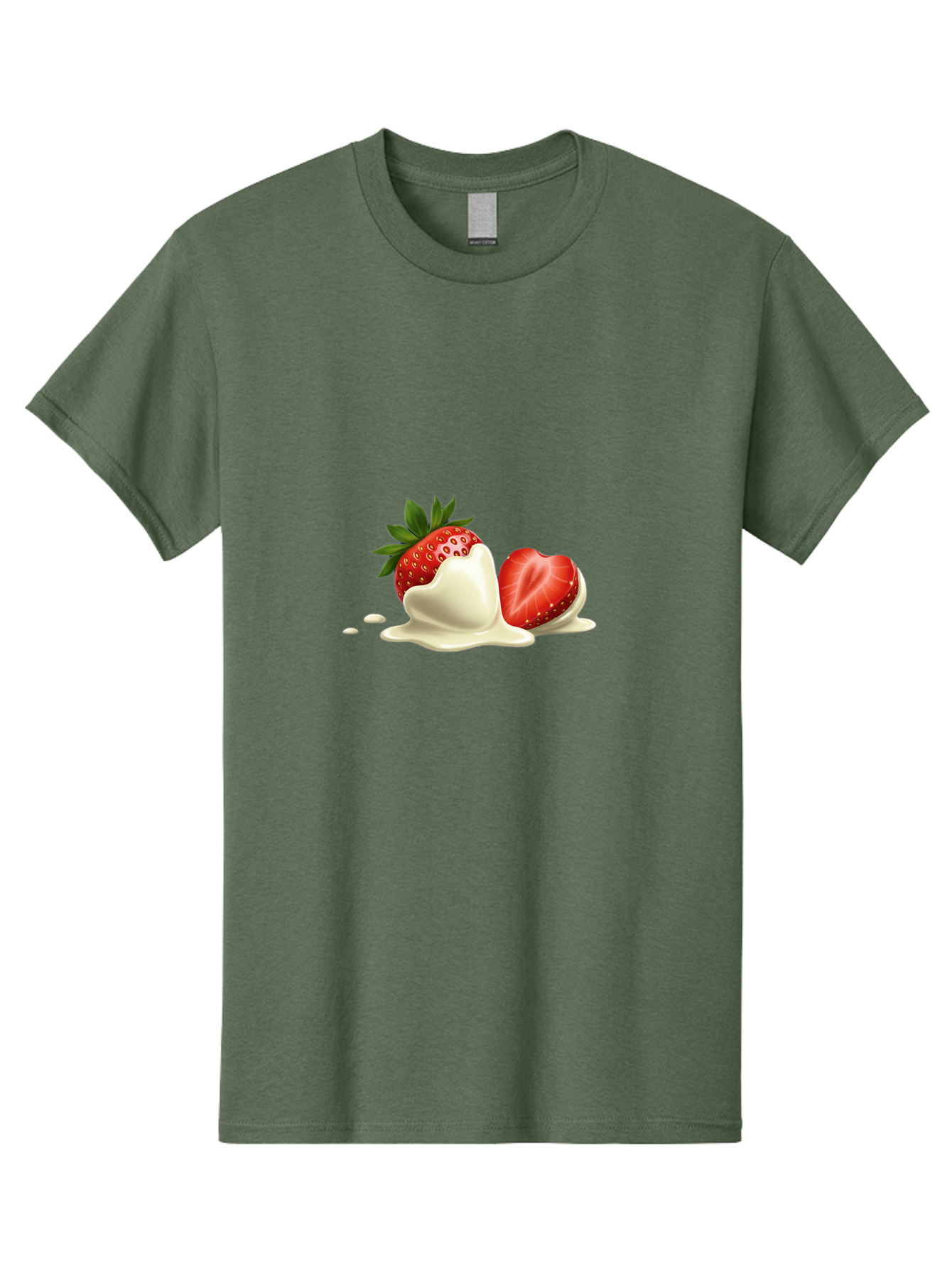 Strawberry-Ice-Cream Men'S Graphic Tee, 100% Cotton, Comfortable Casual Summer Wear, Machine Washable, Strawberry Dessert, Vanilla Ice Cream, Sweet Treat, Fresh Strawberry, Creamy Texture, Indulgent Delight, Summertime Snack Bac477