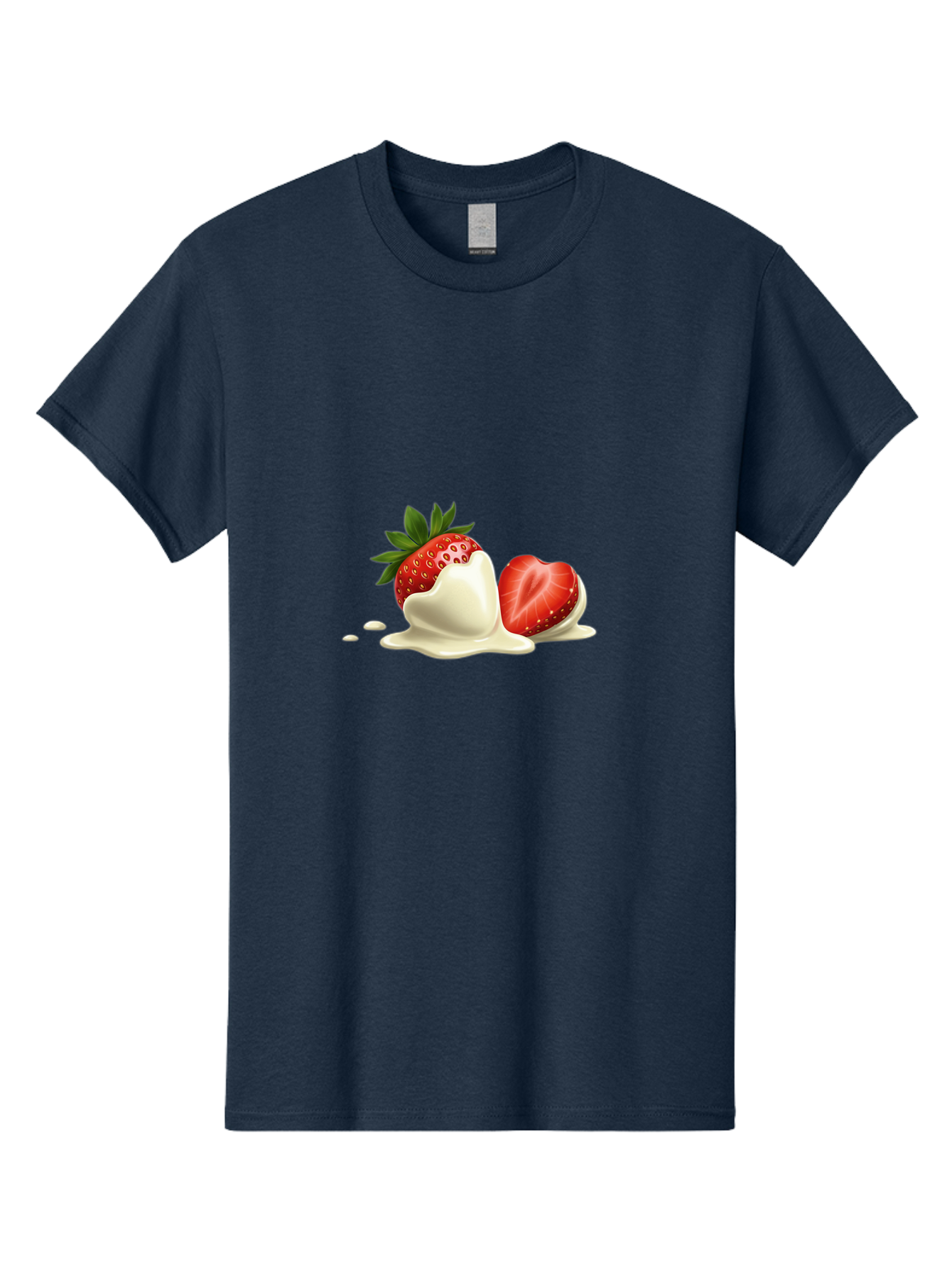 Strawberry-Ice-Cream Men'S Graphic Tee, 100% Cotton, Comfortable Casual Summer Wear, Machine Washable, Strawberry Dessert, Vanilla Ice Cream, Sweet Treat, Fresh Strawberry, Creamy Texture, Indulgent Delight, Summertime Snack Bac477