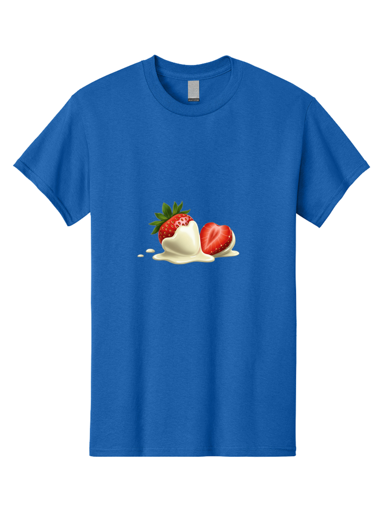 Strawberry-Ice-Cream Men'S Graphic Tee, 100% Cotton, Comfortable Casual Summer Wear, Machine Washable, Strawberry Dessert, Vanilla Ice Cream, Sweet Treat, Fresh Strawberry, Creamy Texture, Indulgent Delight, Summertime Snack Bac477