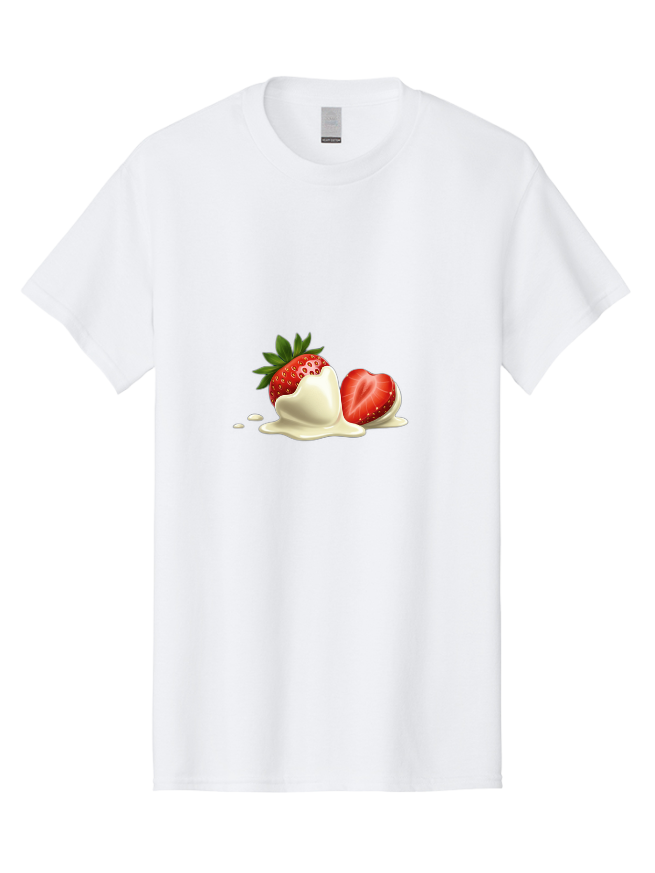 Strawberry-Ice-Cream Men'S Graphic Tee, 100% Cotton, Comfortable Casual Summer Wear, Machine Washable, Strawberry Dessert, Vanilla Ice Cream, Sweet Treat, Fresh Strawberry, Creamy Texture, Indulgent Delight, Summertime Snack Bac477