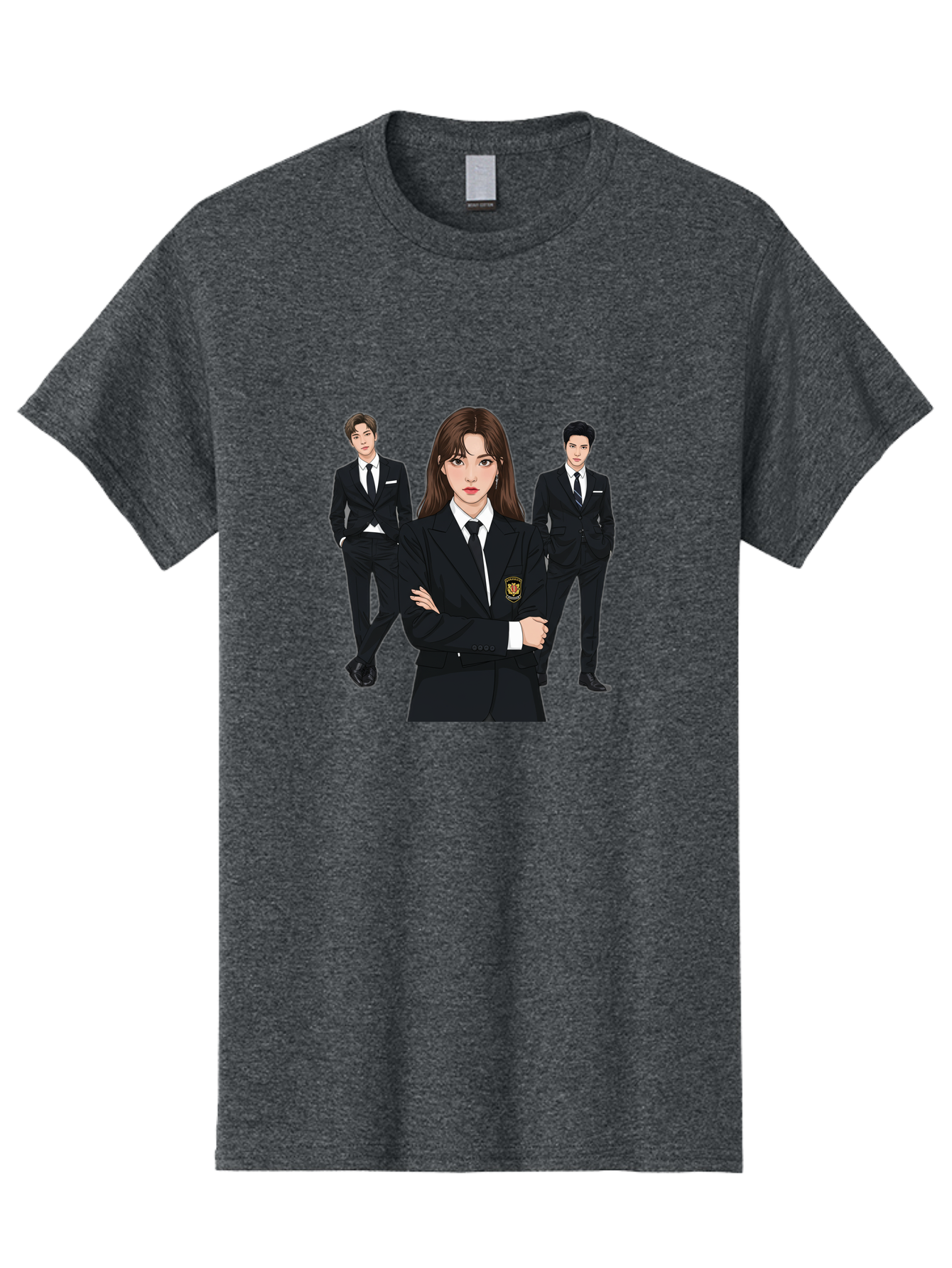 Students-In-Uniform Men'S Graphic Tee, 100% Cotton, Comfortable Casual Summer Wear, Machine Washable, K-Pop Inspired Fashion, Korean Drama Characters, High School Uniforms, Confident Female Lead, Male Supporting Characters, Stylish Outfits, Bac497