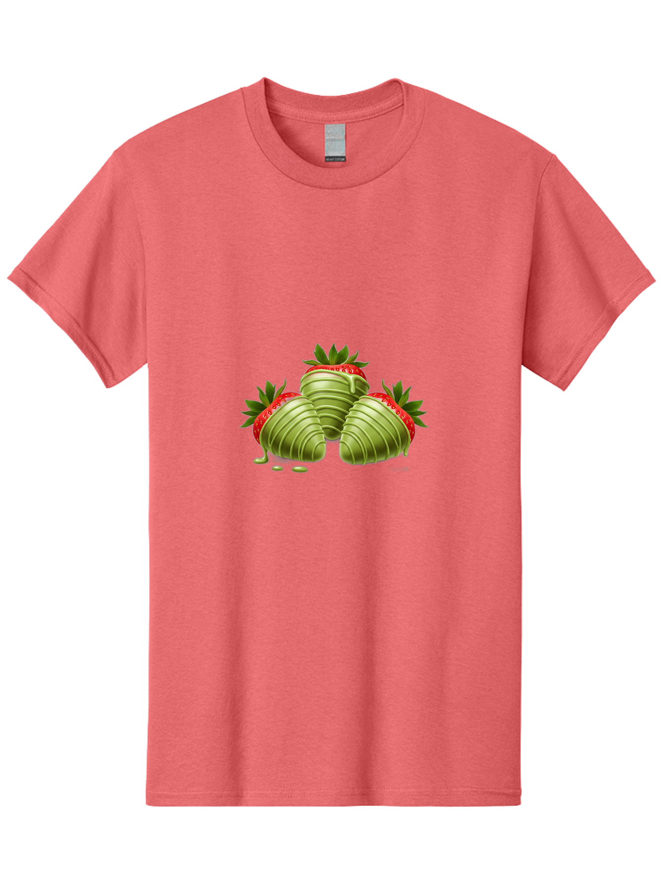 Three-Chocolate-Dipped-Strawberries Men'S Graphic Tee, 100% Cotton, Comfortable Casual Summer Wear, Machine Washable, Chocolate Covered Strawberries, Strawberries Dipped In Chocolate, Dessert, Sweet Treats, Indulgent Snacks, Summer Treats, Bac514