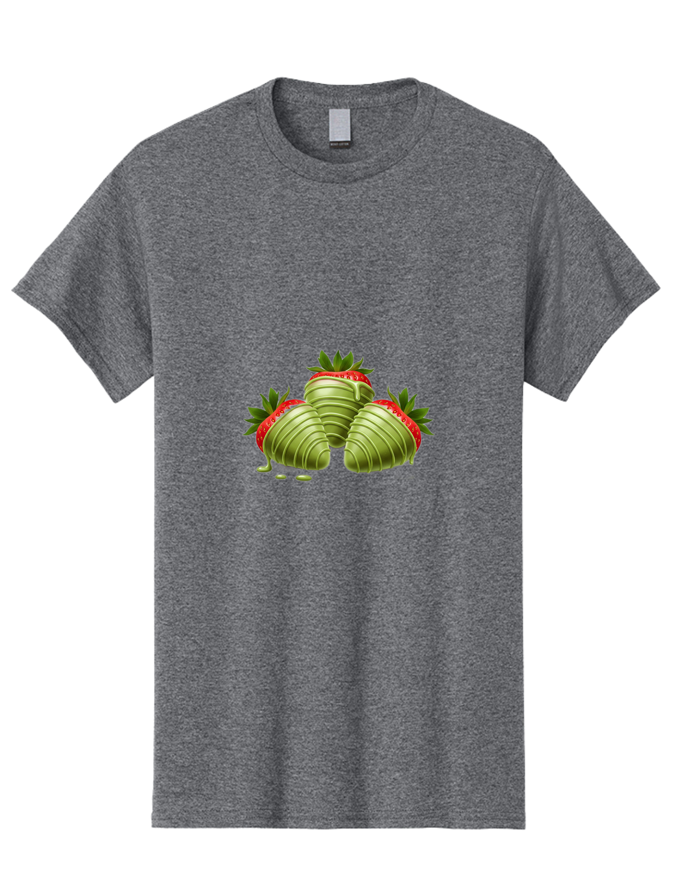 Three-Chocolate-Dipped-Strawberries Men'S Graphic Tee, 100% Cotton, Comfortable Casual Summer Wear, Machine Washable, Chocolate Covered Strawberries, Strawberries Dipped In Chocolate, Dessert, Sweet Treats, Indulgent Snacks, Summer Treats, Bac514