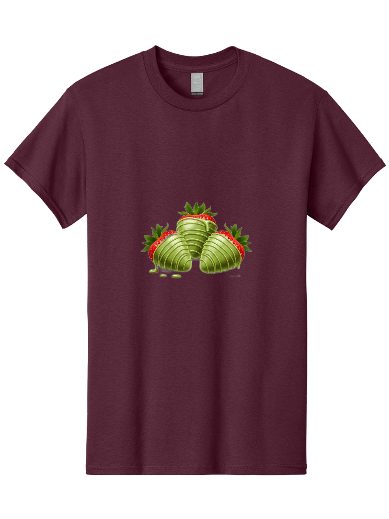 Three-Chocolate-Dipped-Strawberries Men'S Graphic Tee, 100% Cotton, Comfortable Casual Summer Wear, Machine Washable, Chocolate Covered Strawberries, Strawberries Dipped In Chocolate, Dessert, Sweet Treats, Indulgent Snacks, Summer Treats, Bac514