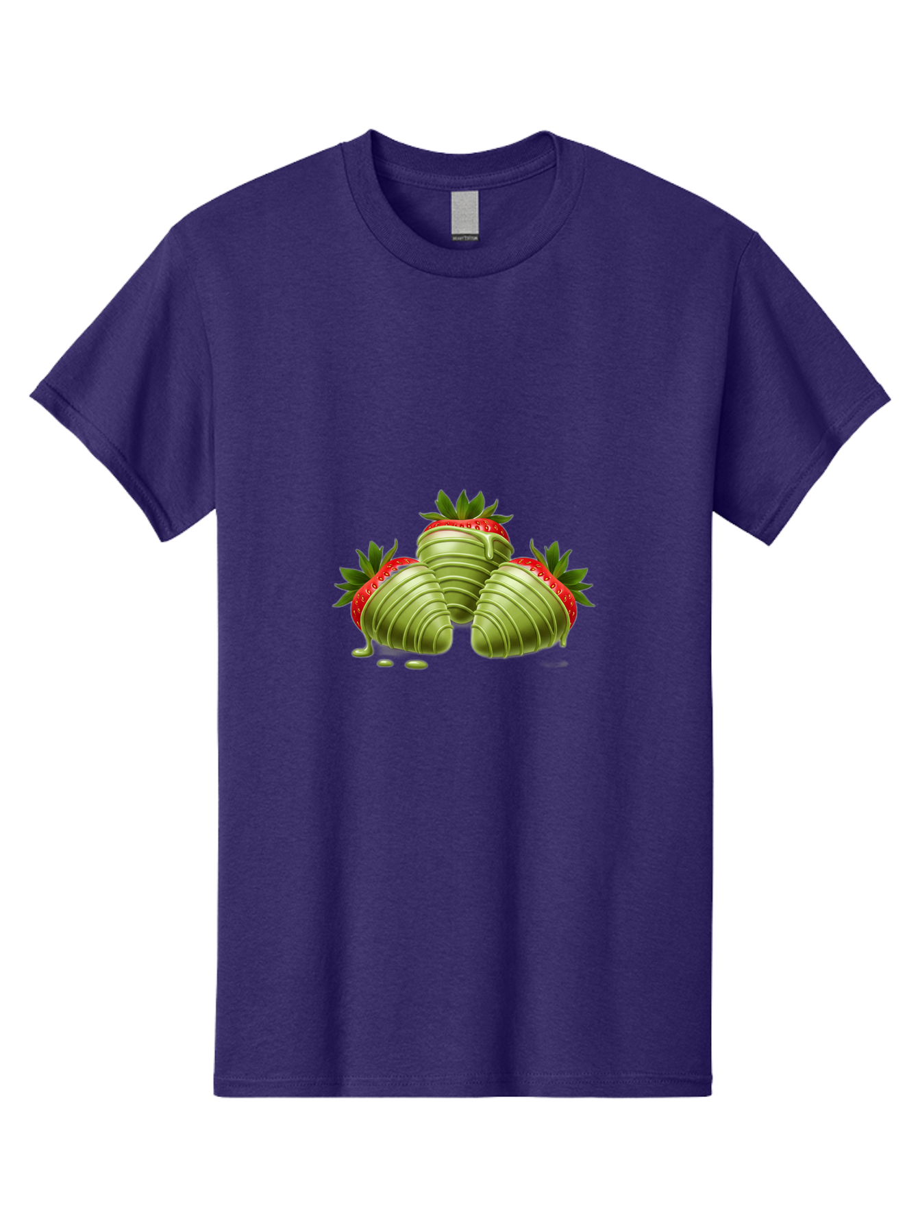 Three-Chocolate-Dipped-Strawberries Men'S Graphic Tee, 100% Cotton, Comfortable Casual Summer Wear, Machine Washable, Chocolate Covered Strawberries, Strawberries Dipped In Chocolate, Dessert, Sweet Treats, Indulgent Snacks, Summer Treats, Bac514