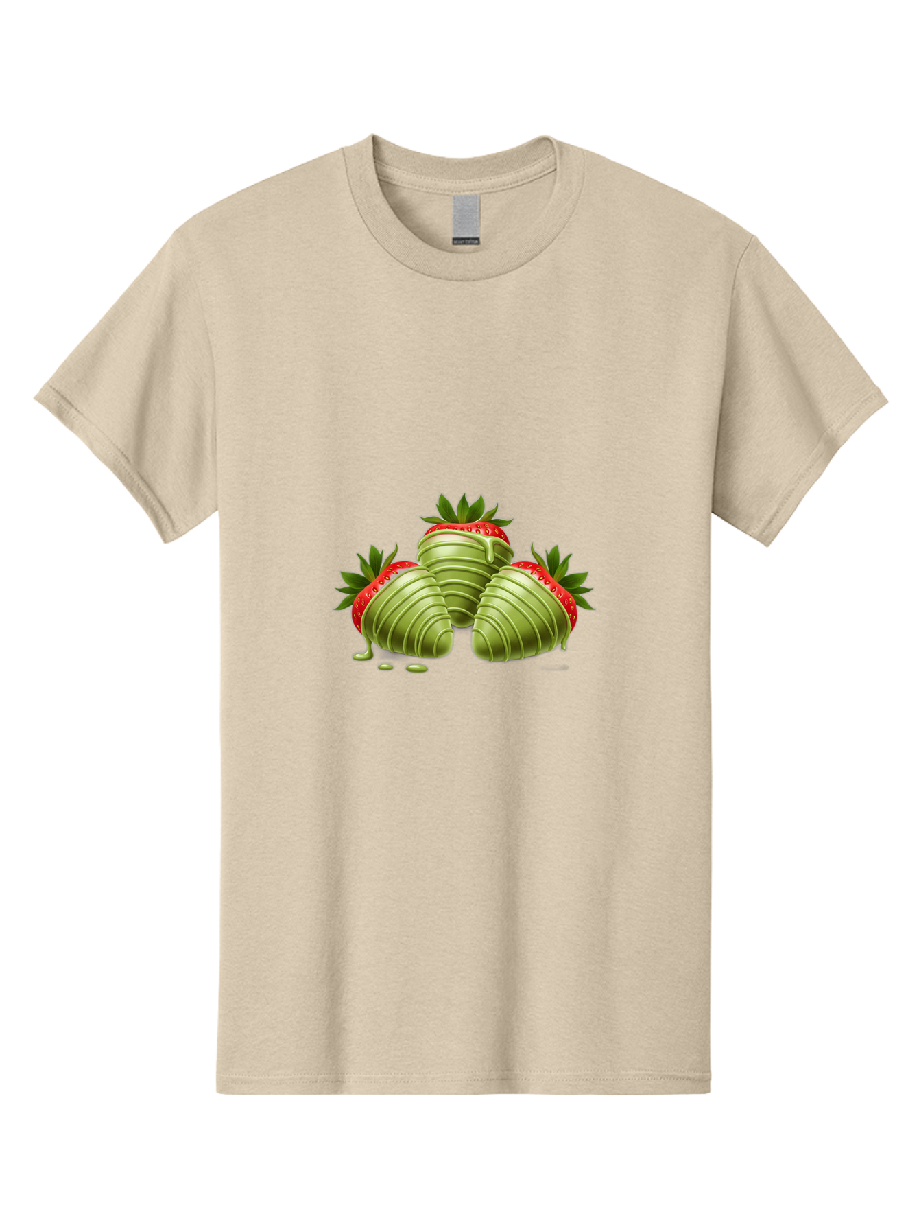 Three-Chocolate-Dipped-Strawberries Men'S Graphic Tee, 100% Cotton, Comfortable Casual Summer Wear, Machine Washable, Chocolate Covered Strawberries, Strawberries Dipped In Chocolate, Dessert, Sweet Treats, Indulgent Snacks, Summer Treats, Bac514