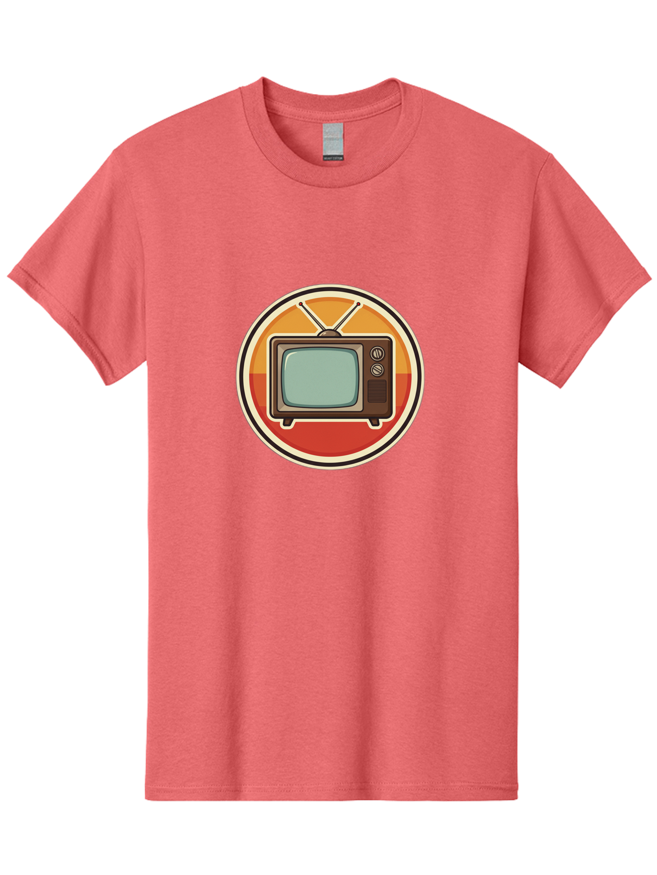 Tv-Icon Men'S Graphic Tee, 100% Cotton, Comfortable Casual Summer Wear, Machine Washable, Retro Television, Old Tv Set, Vintage Electronics, Classic Entertainment, Vintage Tech, Retro Gadgets, Nostalgic Devices, Antique Tv Bac524