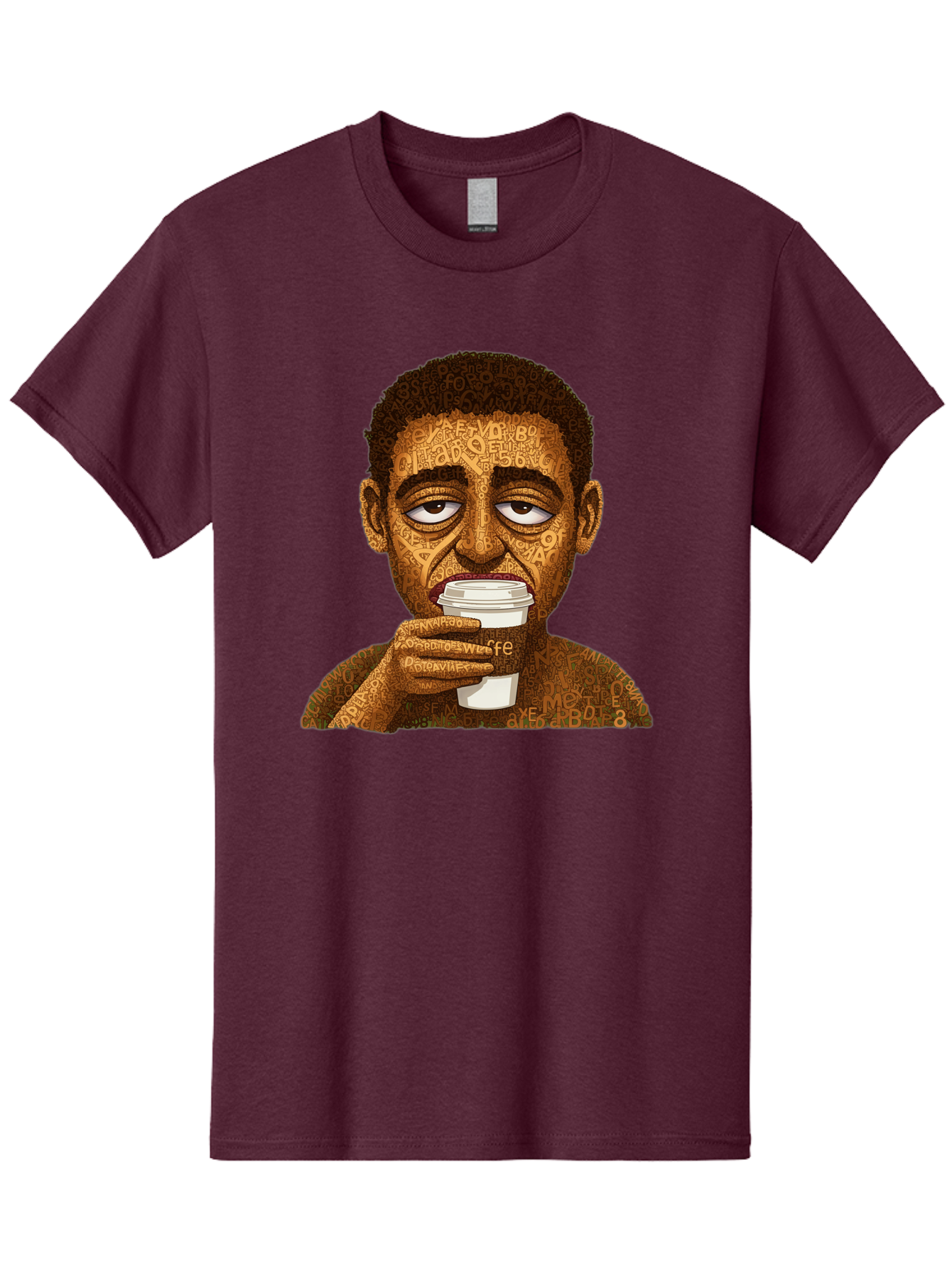 Tyler-The-Creator Men'S Graphic Tee, 100% Cotton, Comfortable Casual Summer Wear, Machine Washable, Tame Impala Lead Singer, Kevin Parker, Drinking Coffee, Psychedelic Art, Typography, Abstract Portrait, Indie Rock, Music Icon, Bac529