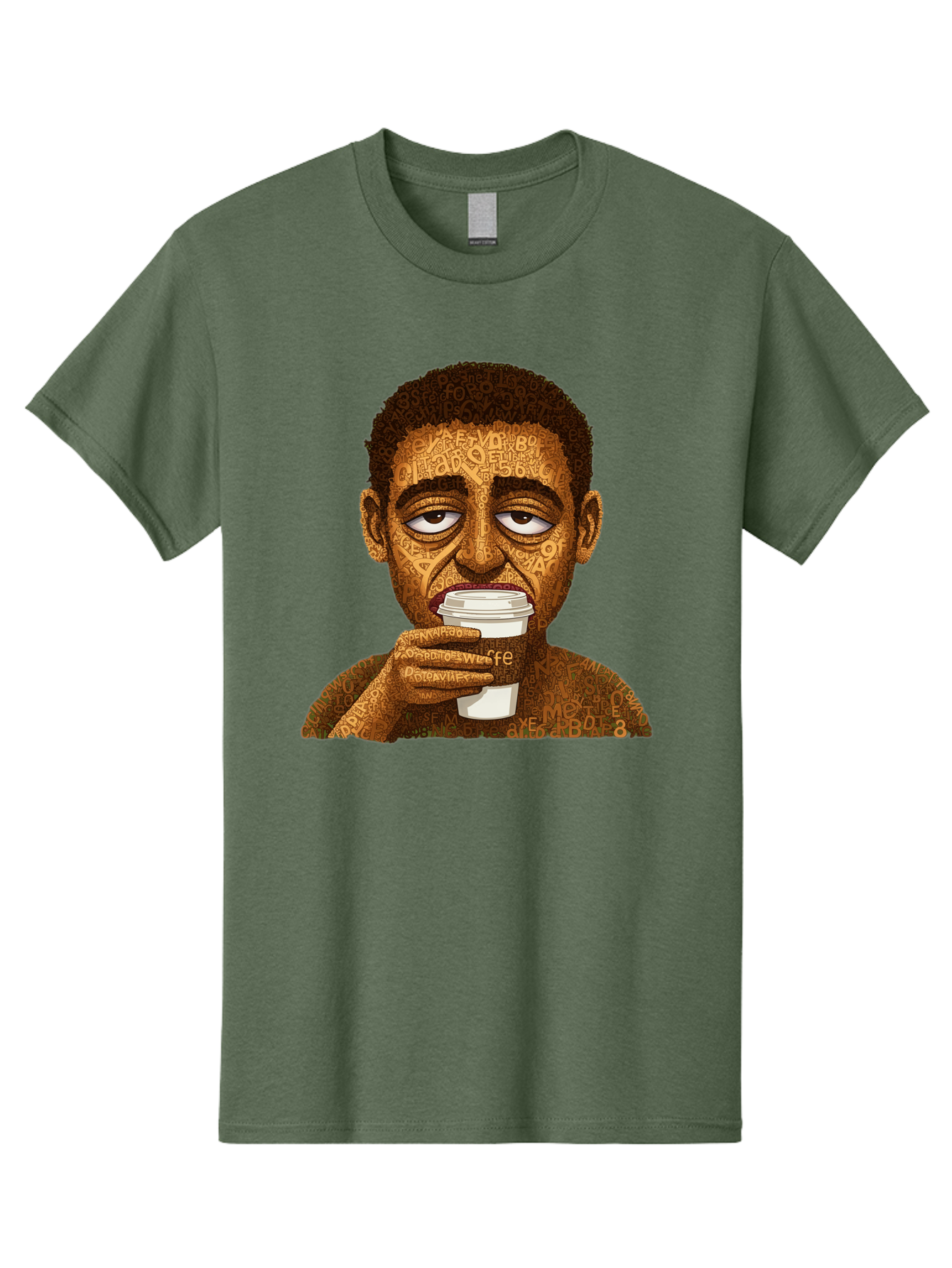 Tyler-The-Creator Men'S Graphic Tee, 100% Cotton, Comfortable Casual Summer Wear, Machine Washable, Tame Impala Lead Singer, Kevin Parker, Drinking Coffee, Psychedelic Art, Typography, Abstract Portrait, Indie Rock, Music Icon, Bac529
