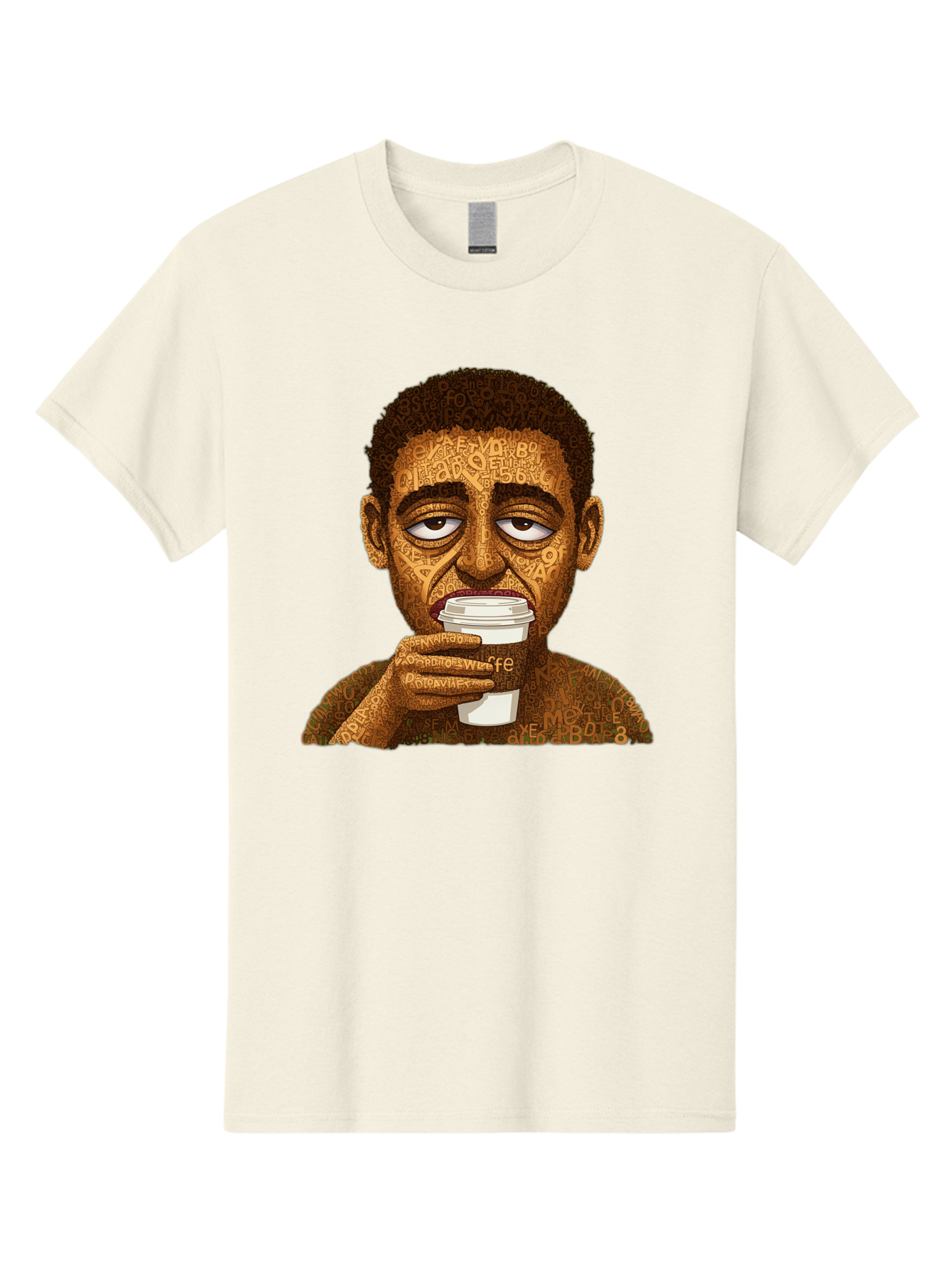 Tyler-The-Creator Men'S Graphic Tee, 100% Cotton, Comfortable Casual Summer Wear, Machine Washable, Tame Impala Lead Singer, Kevin Parker, Drinking Coffee, Psychedelic Art, Typography, Abstract Portrait, Indie Rock, Music Icon, Bac529