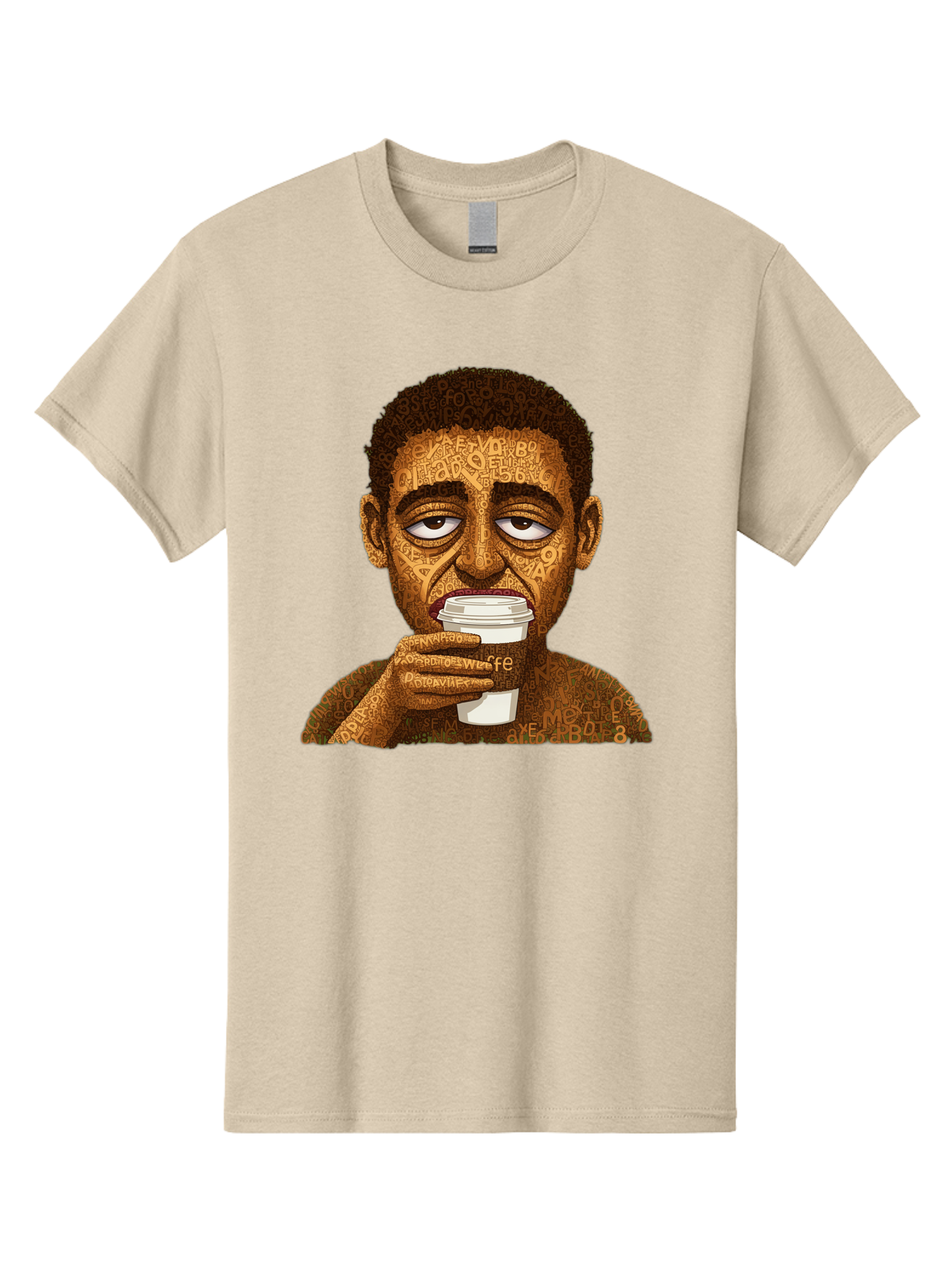 Tyler-The-Creator Men'S Graphic Tee, 100% Cotton, Comfortable Casual Summer Wear, Machine Washable, Tame Impala Lead Singer, Kevin Parker, Drinking Coffee, Psychedelic Art, Typography, Abstract Portrait, Indie Rock, Music Icon, Bac529