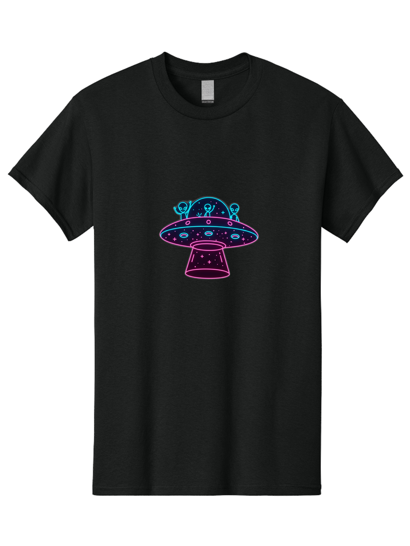 Ufo-Alien-Spaceship Men'S Graphic Tee, 100% Cotton, Comfortable Casual Summer Wear, Machine Washable, Alien Spaceship, Extraterrestrial Life, Futuristic Design, Neon Lights, Cosmic Travel, Stars, Universe Exploration, Mystic Ambiance, Bac531