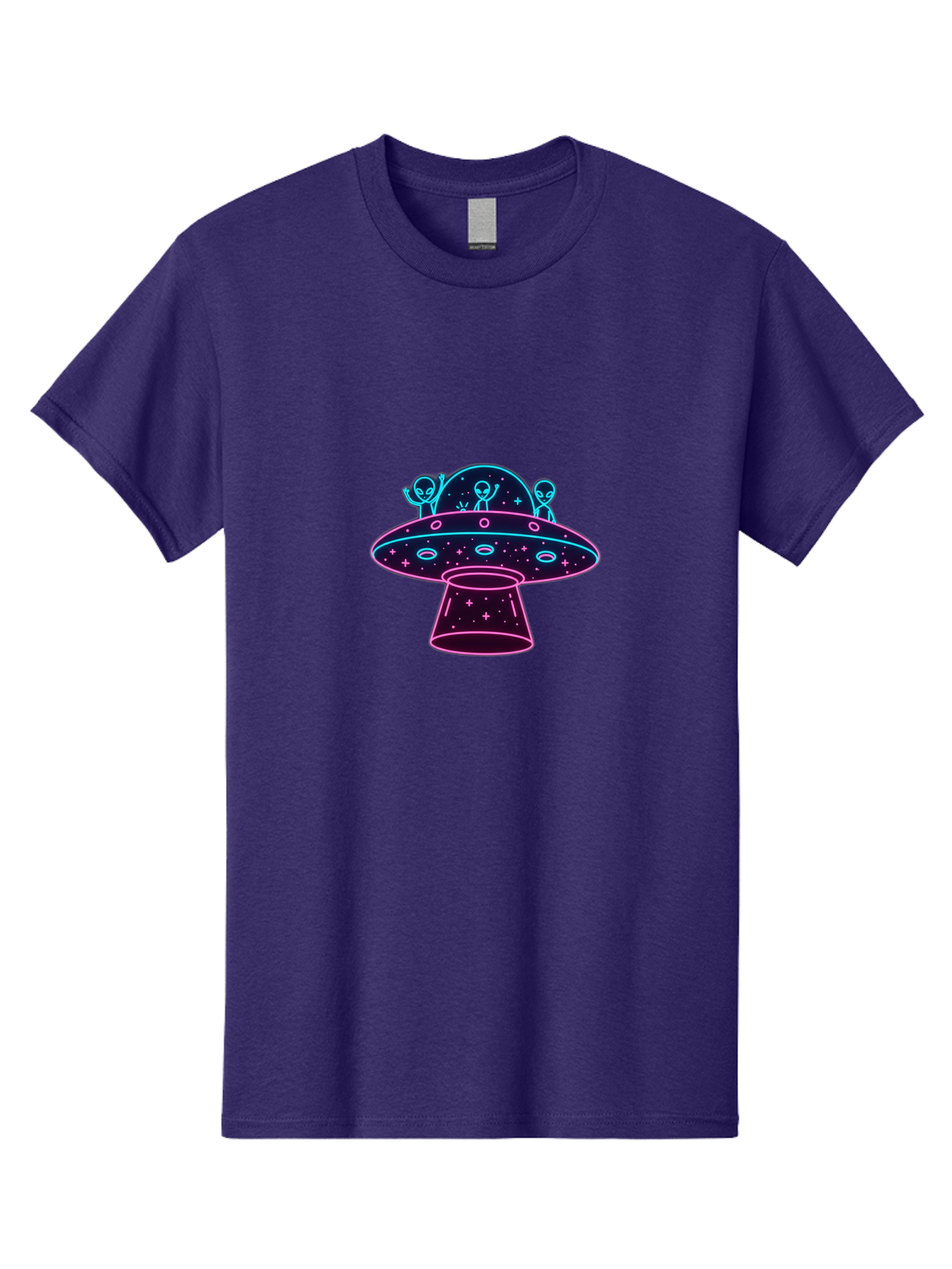 Ufo-Alien-Spaceship Men'S Graphic Tee, 100% Cotton, Comfortable Casual Summer Wear, Machine Washable, Alien Spaceship, Extraterrestrial Life, Futuristic Design, Neon Lights, Cosmic Travel, Stars, Universe Exploration, Mystic Ambiance, Bac531