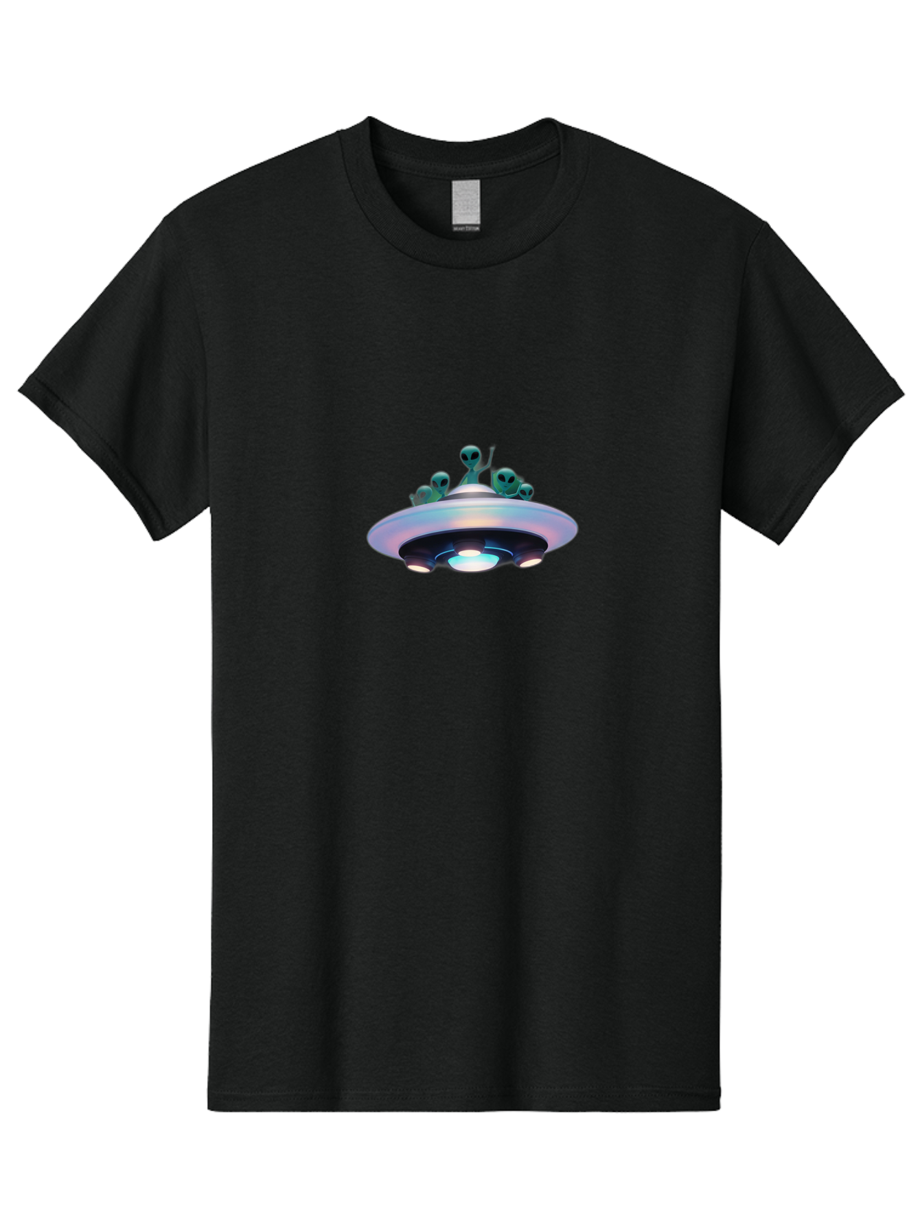 Ufo-With-Aliens-1 Men'S Graphic Tee, 100% Cotton, Comfortable Casual Summer Wear, Machine Washable, Ufo, Aliens, Extraterrestrial, Flying Saucer, Space Invasion, Alien Abduction, Sci-Fi, Futuristic, Otherworldly, Spaceship, Paranormal Activity Bac535