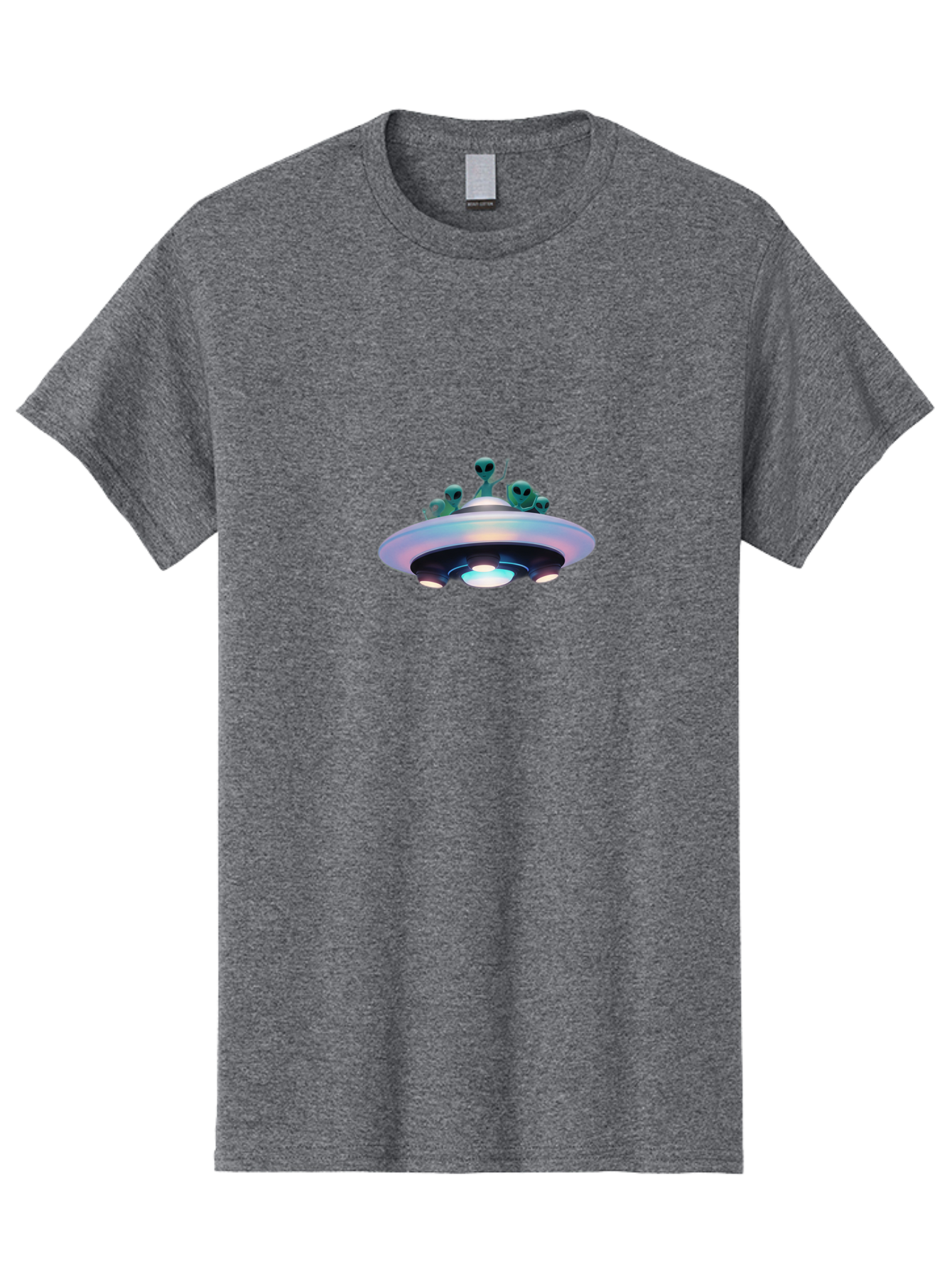 Ufo-With-Aliens-1 Men'S Graphic Tee, 100% Cotton, Comfortable Casual Summer Wear, Machine Washable, Ufo, Aliens, Extraterrestrial, Flying Saucer, Space Invasion, Alien Abduction, Sci-Fi, Futuristic, Otherworldly, Spaceship, Paranormal Activity Bac535