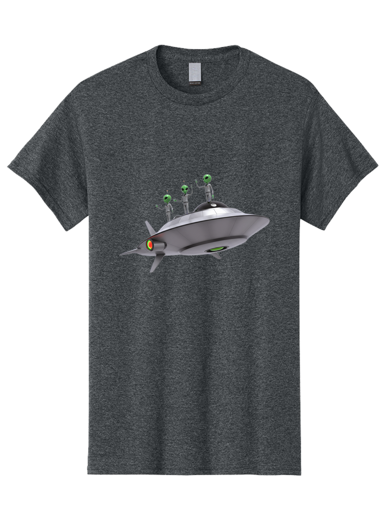 Ufo-With-Aliens Men'S Graphic Tee, 100% Cotton, Comfortable Casual Summer Wear, Machine Washable, Silver Ufo, Gray Aliens, Extraterrestrial Life, Science Fiction, Space Travel, Futuristic Design, Otherworldly Scene, Alien Technology, Bac536
