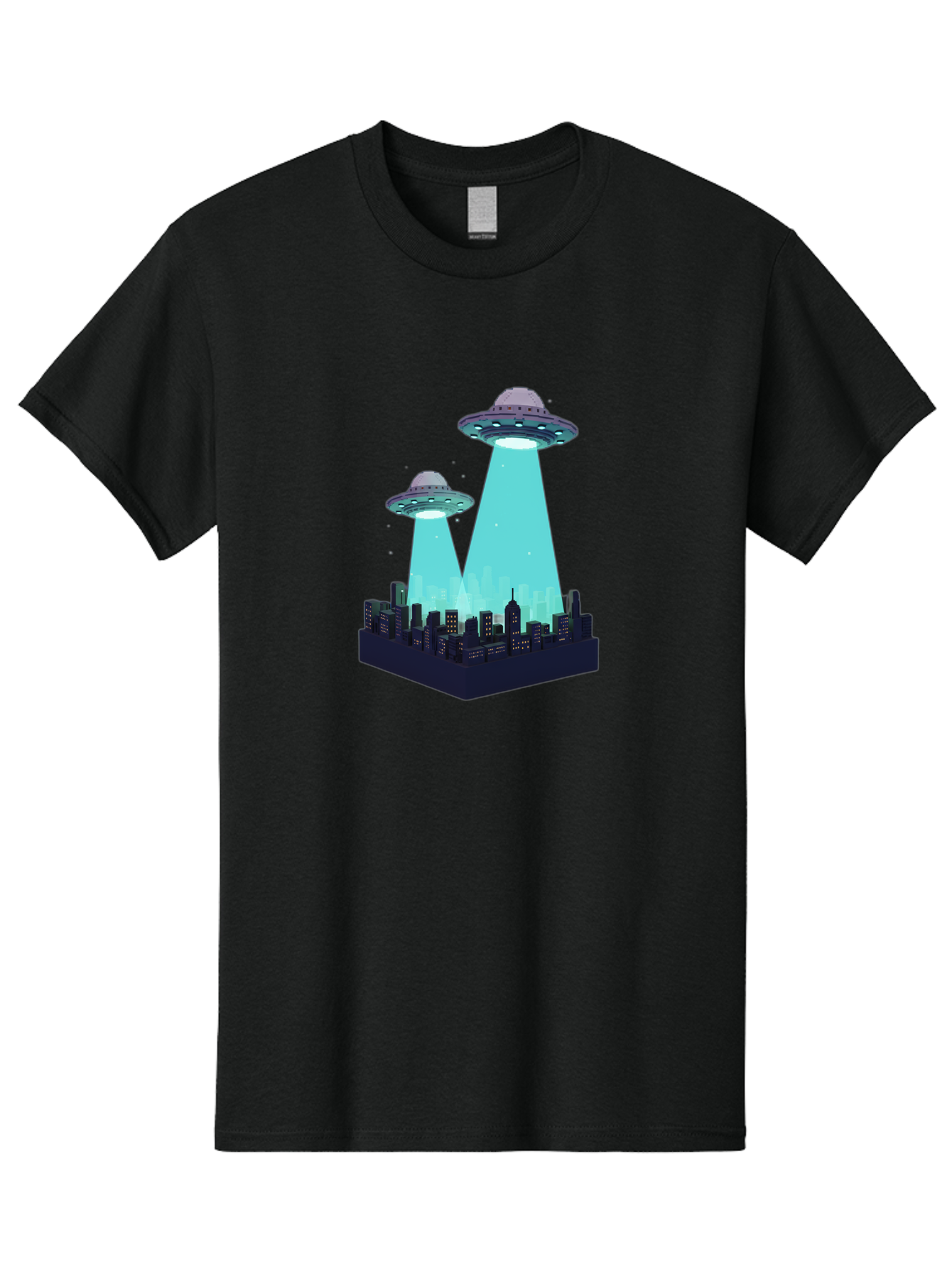 Ufos-Over-City Men'S Graphic Tee, 100% Cotton, Comfortable Casual Summer Wear, Machine Washable, Ufos Over City, Alien Invasion, Science Fiction, Futuristic, Cityscape, Mysterious Lights, Extraterrestrial Activity, Urban Landscape, Bac541