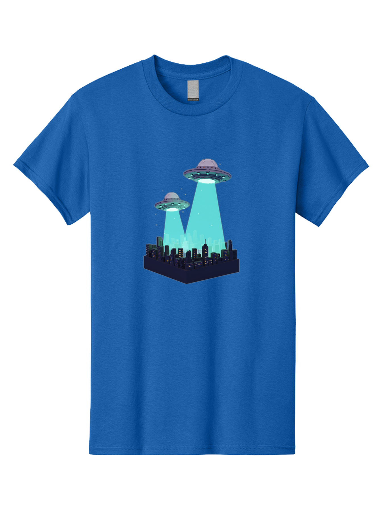 Ufos-Over-City Men'S Graphic Tee, 100% Cotton, Comfortable Casual Summer Wear, Machine Washable, Ufos Over City, Alien Invasion, Science Fiction, Futuristic, Cityscape, Mysterious Lights, Extraterrestrial Activity, Urban Landscape, Bac541