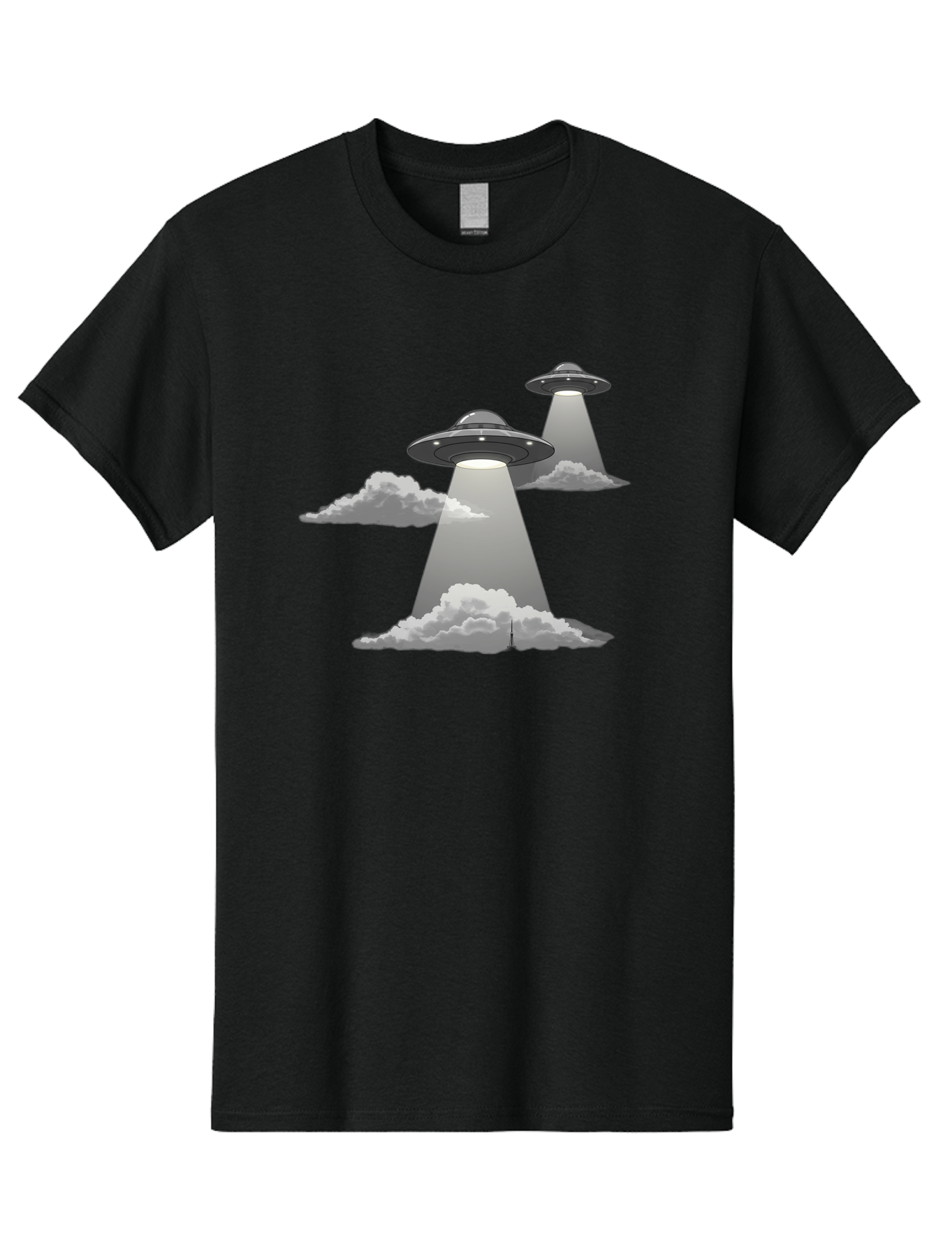 Ufos Men'S Graphic Tee, 100% Cotton, Comfortable Casual Summer Wear, Machine Washable, Ufo Invasion, Alien Spacecraft, Flying Saucers, Mysterious Lights, Cloudy Atmosphere, Science Fiction, Extraterrestrial, Paranormal Activity, Bac542