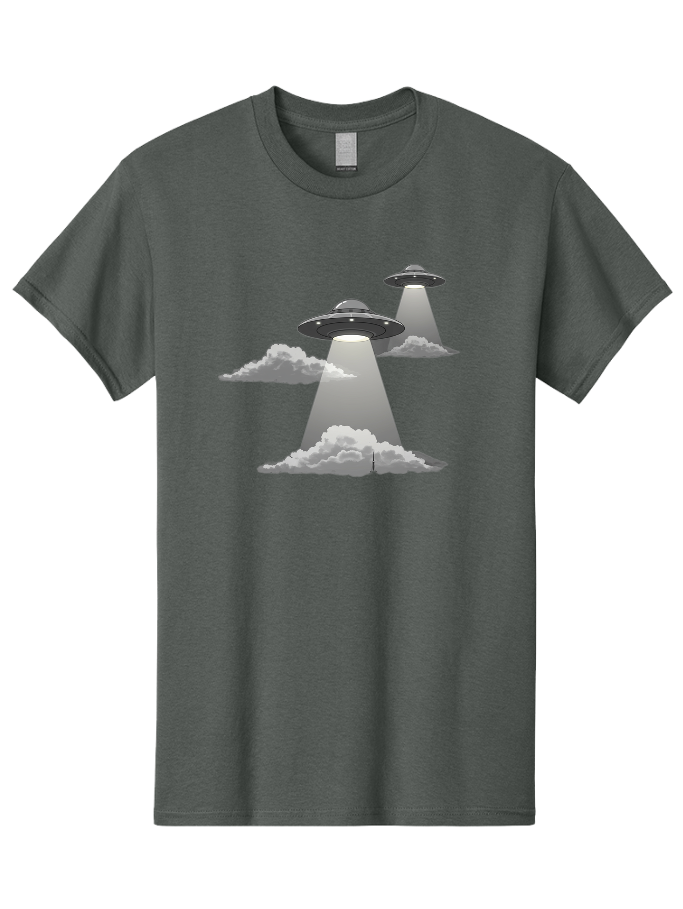 Ufos Men'S Graphic Tee, 100% Cotton, Comfortable Casual Summer Wear, Machine Washable, Ufo Invasion, Alien Spacecraft, Flying Saucers, Mysterious Lights, Cloudy Atmosphere, Science Fiction, Extraterrestrial, Paranormal Activity, Bac542