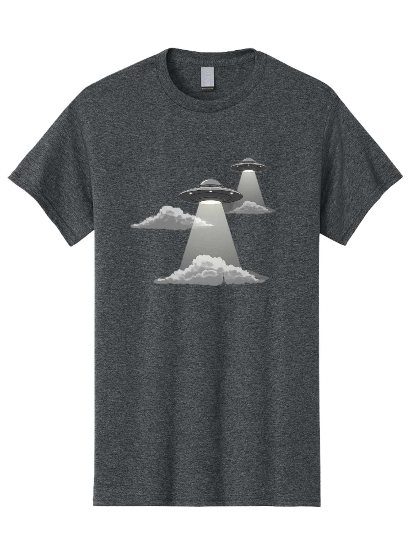 Ufos Men'S Graphic Tee, 100% Cotton, Comfortable Casual Summer Wear, Machine Washable, Ufo Invasion, Alien Spacecraft, Flying Saucers, Mysterious Lights, Cloudy Atmosphere, Science Fiction, Extraterrestrial, Paranormal Activity, Bac542