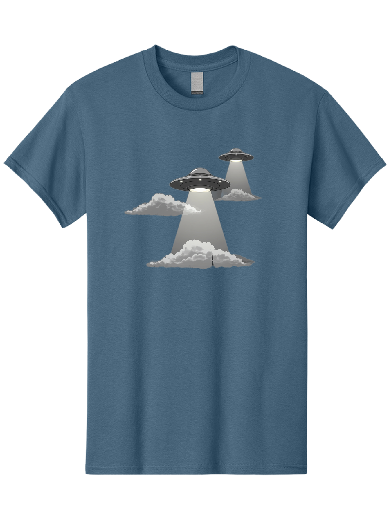 Ufos Men'S Graphic Tee, 100% Cotton, Comfortable Casual Summer Wear, Machine Washable, Ufo Invasion, Alien Spacecraft, Flying Saucers, Mysterious Lights, Cloudy Atmosphere, Science Fiction, Extraterrestrial, Paranormal Activity, Bac542