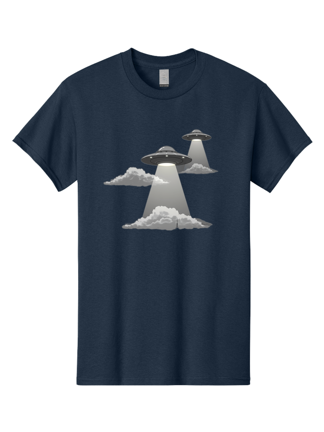 Ufos Men'S Graphic Tee, 100% Cotton, Comfortable Casual Summer Wear, Machine Washable, Ufo Invasion, Alien Spacecraft, Flying Saucers, Mysterious Lights, Cloudy Atmosphere, Science Fiction, Extraterrestrial, Paranormal Activity, Bac542