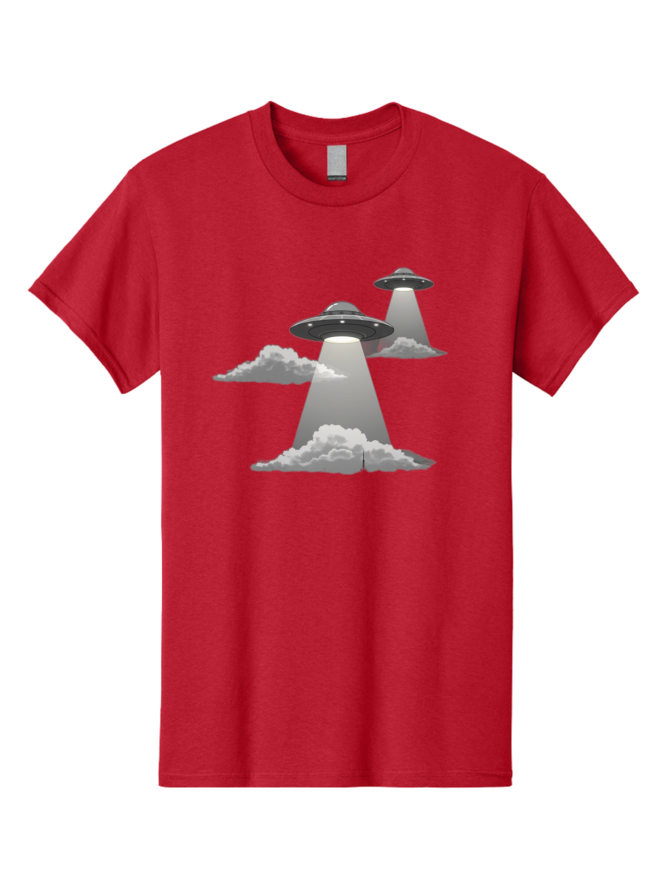 Ufos Men'S Graphic Tee, 100% Cotton, Comfortable Casual Summer Wear, Machine Washable, Ufo Invasion, Alien Spacecraft, Flying Saucers, Mysterious Lights, Cloudy Atmosphere, Science Fiction, Extraterrestrial, Paranormal Activity, Bac542