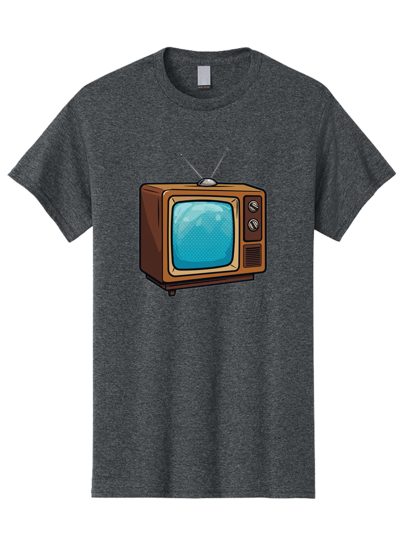 Vintage-Tv-2 Men'S Graphic Tee, 100% Cotton, Comfortable Casual Summer Wear, Machine Washable, Vintage Television Set, Retro Electronics, Old-Fashioned Tv, Analog Broadcasting, Classic Entertainment, Nostalgic Technology, Television Antenna Bac550