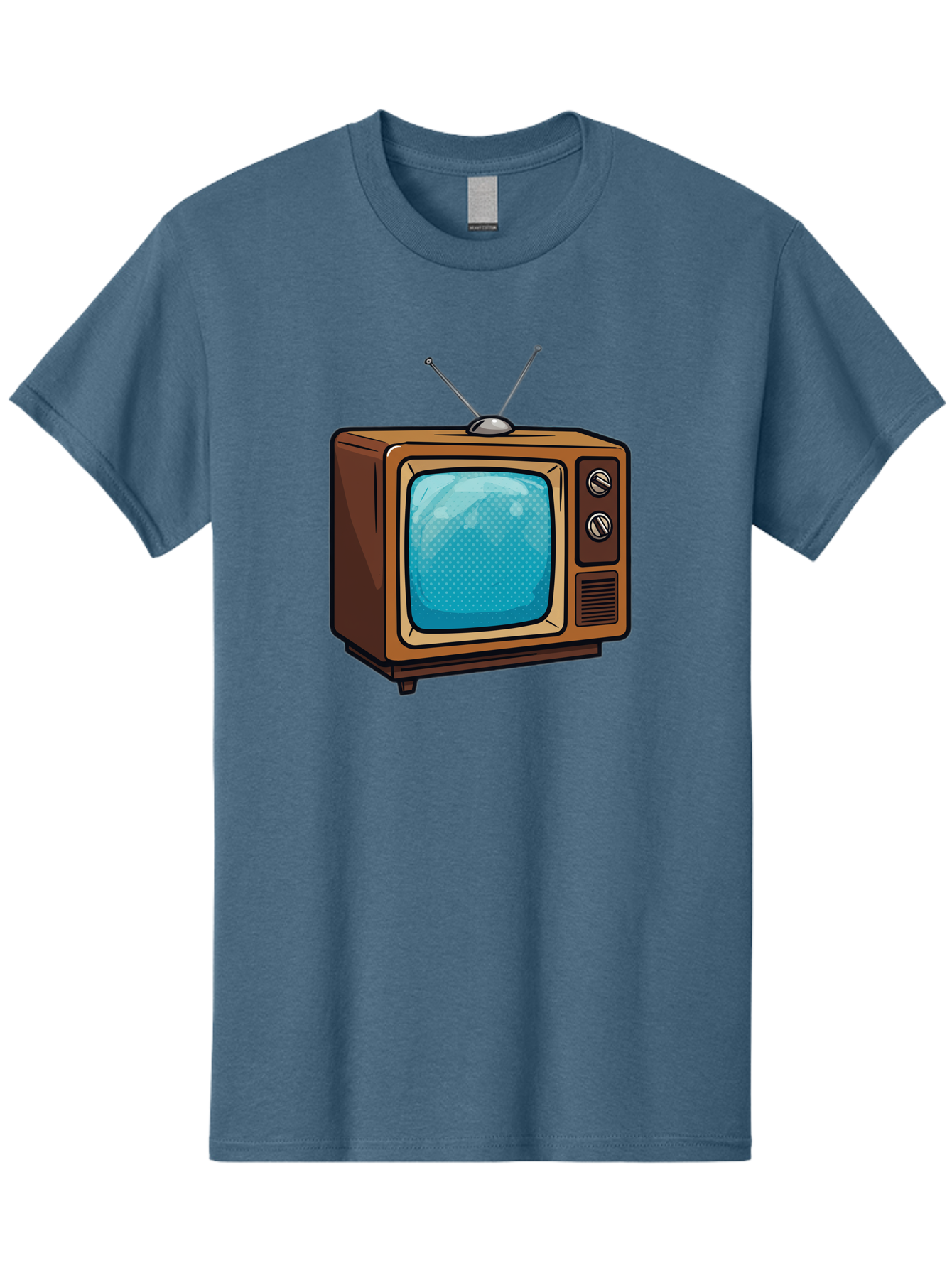 Vintage-Tv-2 Men'S Graphic Tee, 100% Cotton, Comfortable Casual Summer Wear, Machine Washable, Vintage Television Set, Retro Electronics, Old-Fashioned Tv, Analog Broadcasting, Classic Entertainment, Nostalgic Technology, Television Antenna Bac550
