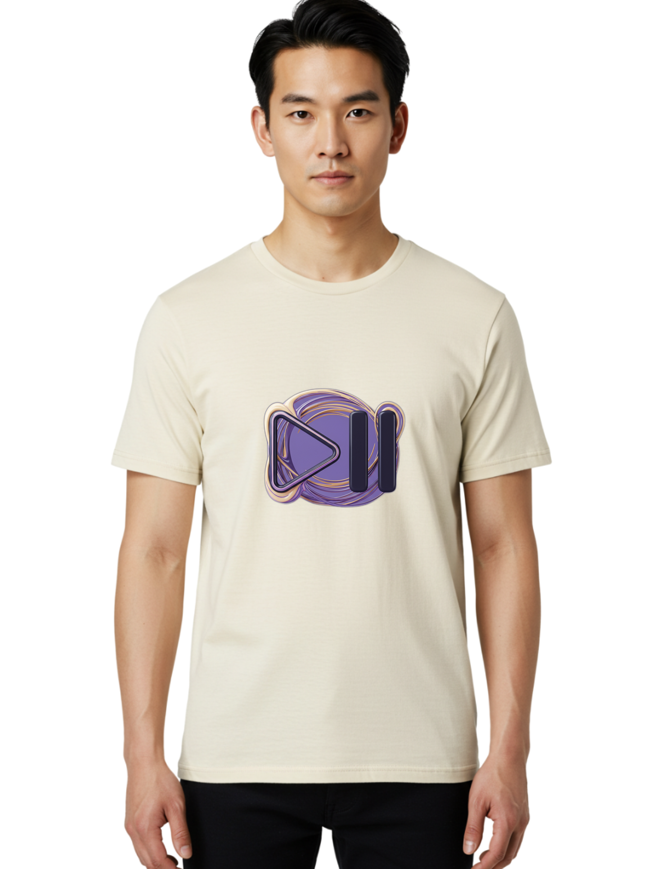 Virtual-Reality-Headset Men'S Graphic Tee, 100% Cotton, Comfortable Casual Summer Wear, Machine Washable, Virtual Reality Headset, Vr Technology, Purple Design, Metallic Accents, Futuristic Style, Gaming Accessory, Immersive Experience, Bac552