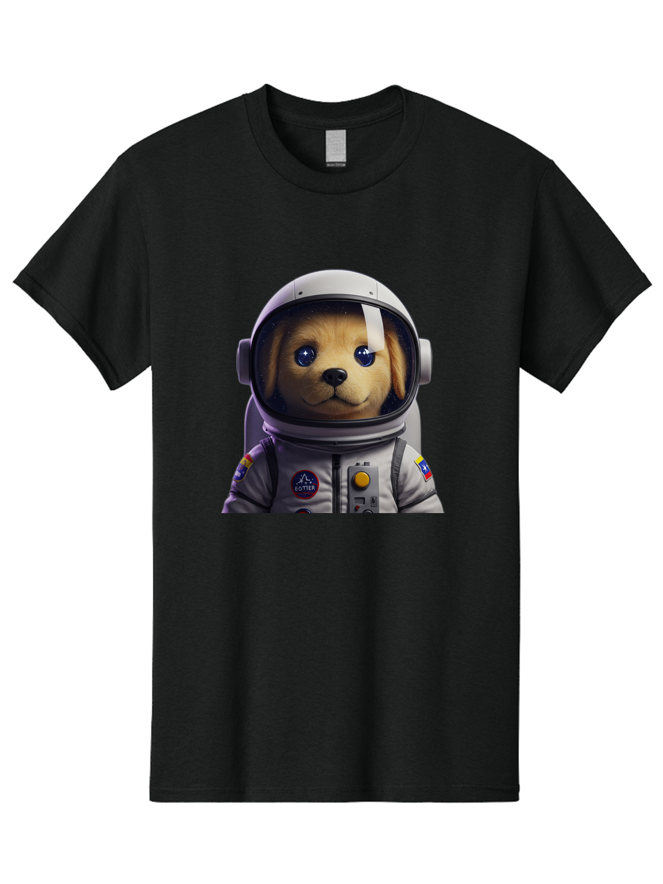 Zotter-Pup-In-Spacesuit Men'S Graphic Tee, 100% Cotton, Comfortable Casual Summer Wear, Machine Washable, Puppy In Space Suit, Dog In Astronaut Helmet, Cotter Logo, Space Exploration, Cute Canine, Futuristic Adventure, Sci-Fi Theme, Bac571