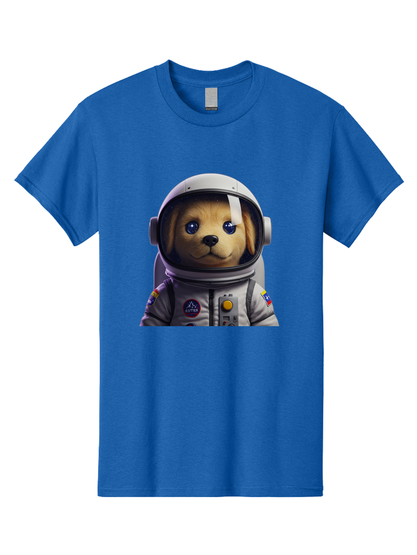 Zotter-Pup-In-Spacesuit Men'S Graphic Tee, 100% Cotton, Comfortable Casual Summer Wear, Machine Washable, Puppy In Space Suit, Dog In Astronaut Helmet, Cotter Logo, Space Exploration, Cute Canine, Futuristic Adventure, Sci-Fi Theme, Bac571