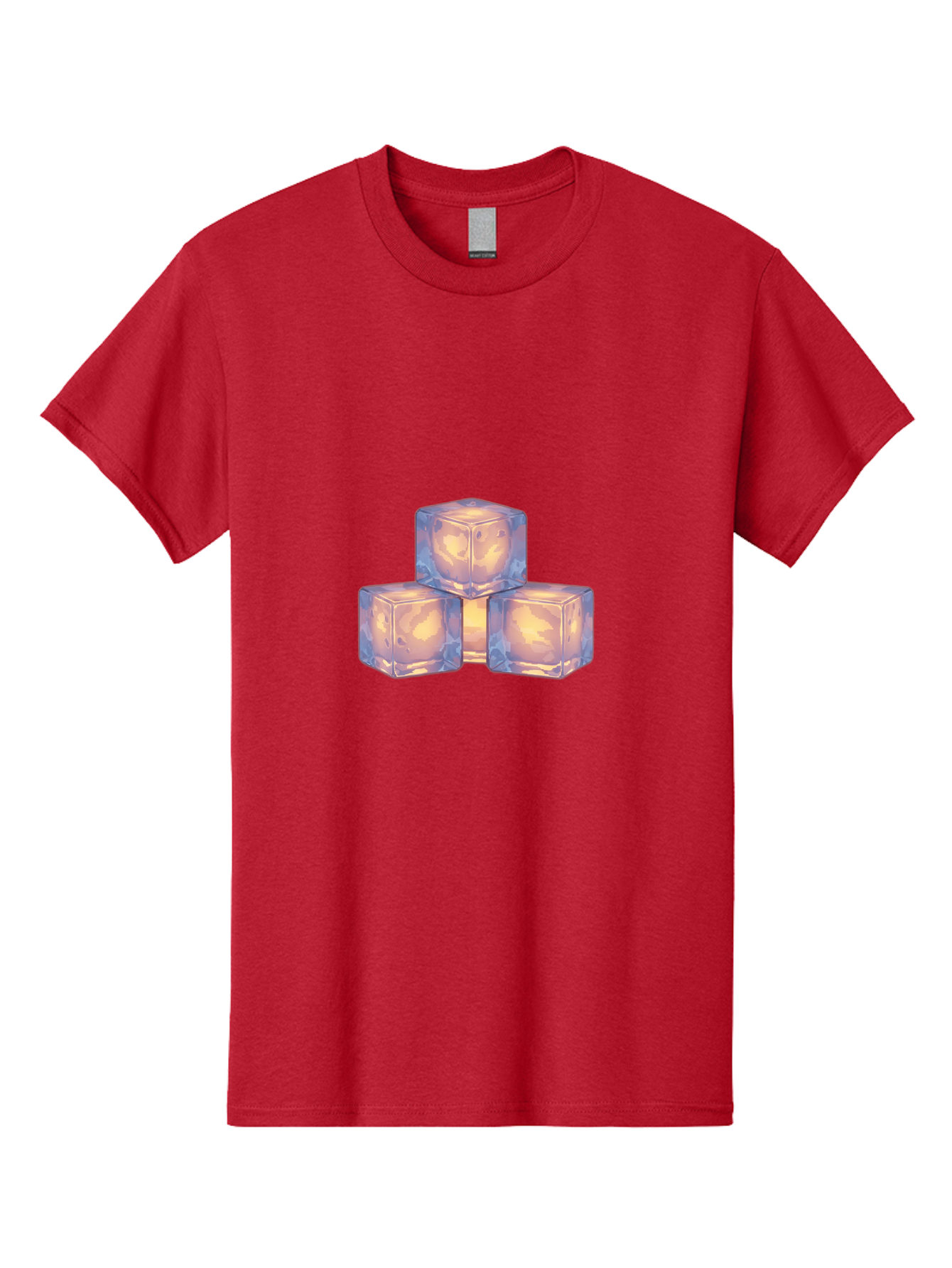 3-Ice-Cubes Men'S Graphic Tee, 100% Cotton, Comfortable Casual Summer Wear, Machine Washable, Ice Cubes, Crystal Clear Ice, Refreshing Drink, Cold Beverage, Melting Ice, Cube Shape, Transparent Ice, Frozen Water, Glassy Texture, Icy Appearance Bac573