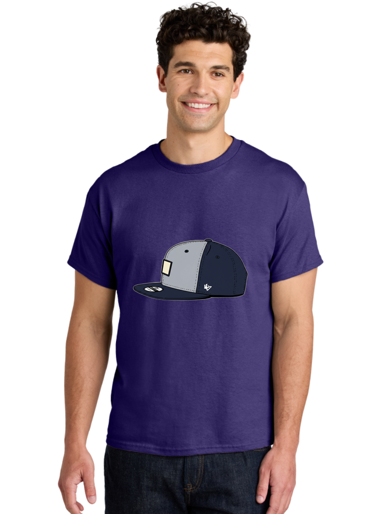 47-Snapback-Hat Men'S Graphic Tee, 100% Cotton, Comfortable Casual Summer Wear, Machine Washable, Baseball Cap, Snapback Hat, 47 Brand Clothing, Streetwear Fashion, Casual Style, Navy Blue Cap, Grey And Navy Color Combination, White Logo, Bac577