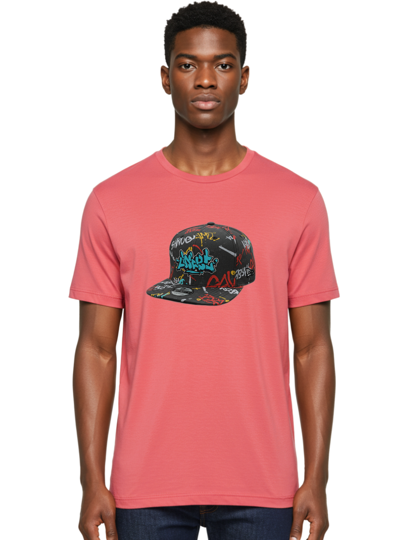 Anarchy-Baseball-Cap Men'S Graphic Tee, 100% Cotton, Comfortable Casual Summer Wear, Machine Washable, Graffiti Art, Streetwear Fashion, Custom Hats, Urban Style, Colorful Designs, Casual Wear, Hip Hop Culture, Snapback Cap, Street Art, Bac585