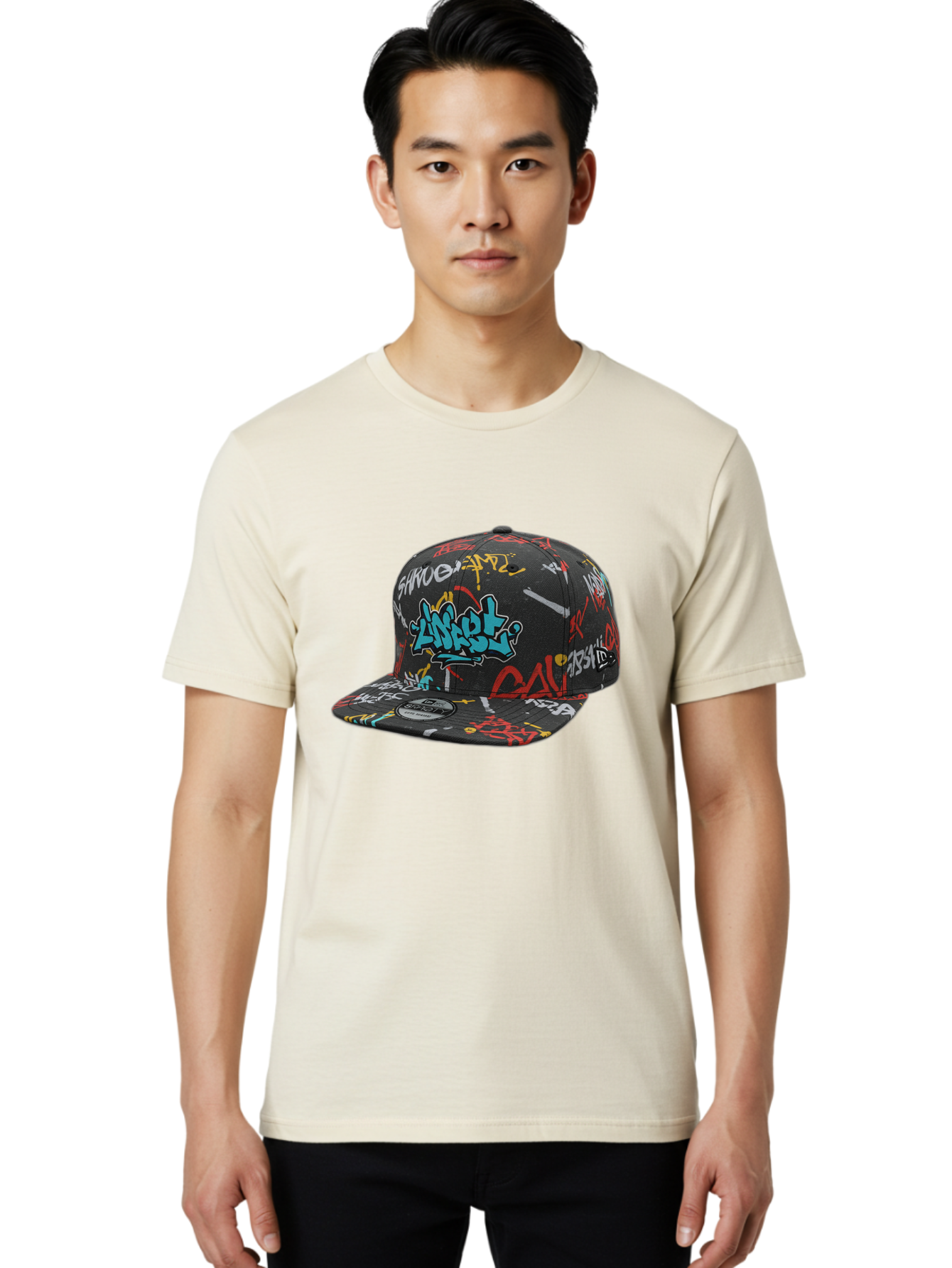 Anarchy-Baseball-Cap Men'S Graphic Tee, 100% Cotton, Comfortable Casual Summer Wear, Machine Washable, Graffiti Art, Streetwear Fashion, Custom Hats, Urban Style, Colorful Designs, Casual Wear, Hip Hop Culture, Snapback Cap, Street Art, Bac585