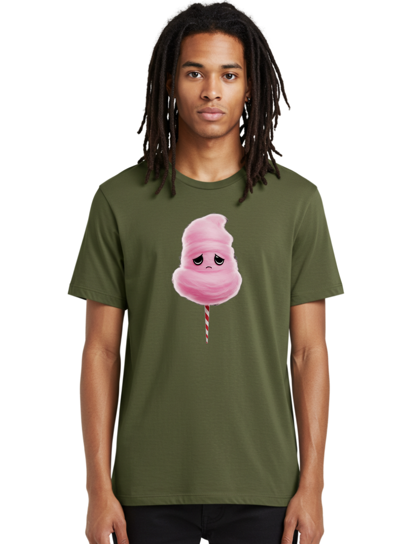 Angry-Cotton-Candy Men'S Graphic Tee, 100% Cotton, Comfortable Casual Summer Wear, Machine Washable, Angry Cotton Candy, Grumpy Face, Sweet Treat, Cartoon Character, Funny Expression, Mad Candy, Fluffy Pink Snack, Fairground Food, Angry Face, Bac586