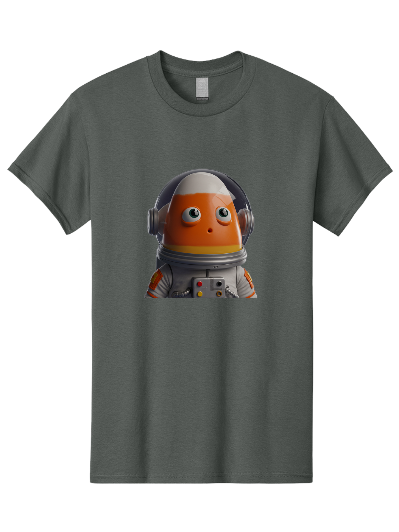 Astronaut-Fish Men'S Graphic Tee, 100% Cotton, Comfortable Casual Summer Wear, Machine Washable, Futuristic Astronaut, Candy-Themed Space Suit, Orange And White Colors, Cartoon-Style Character, Space Exploration, Sci-Fi Elements, Bac589