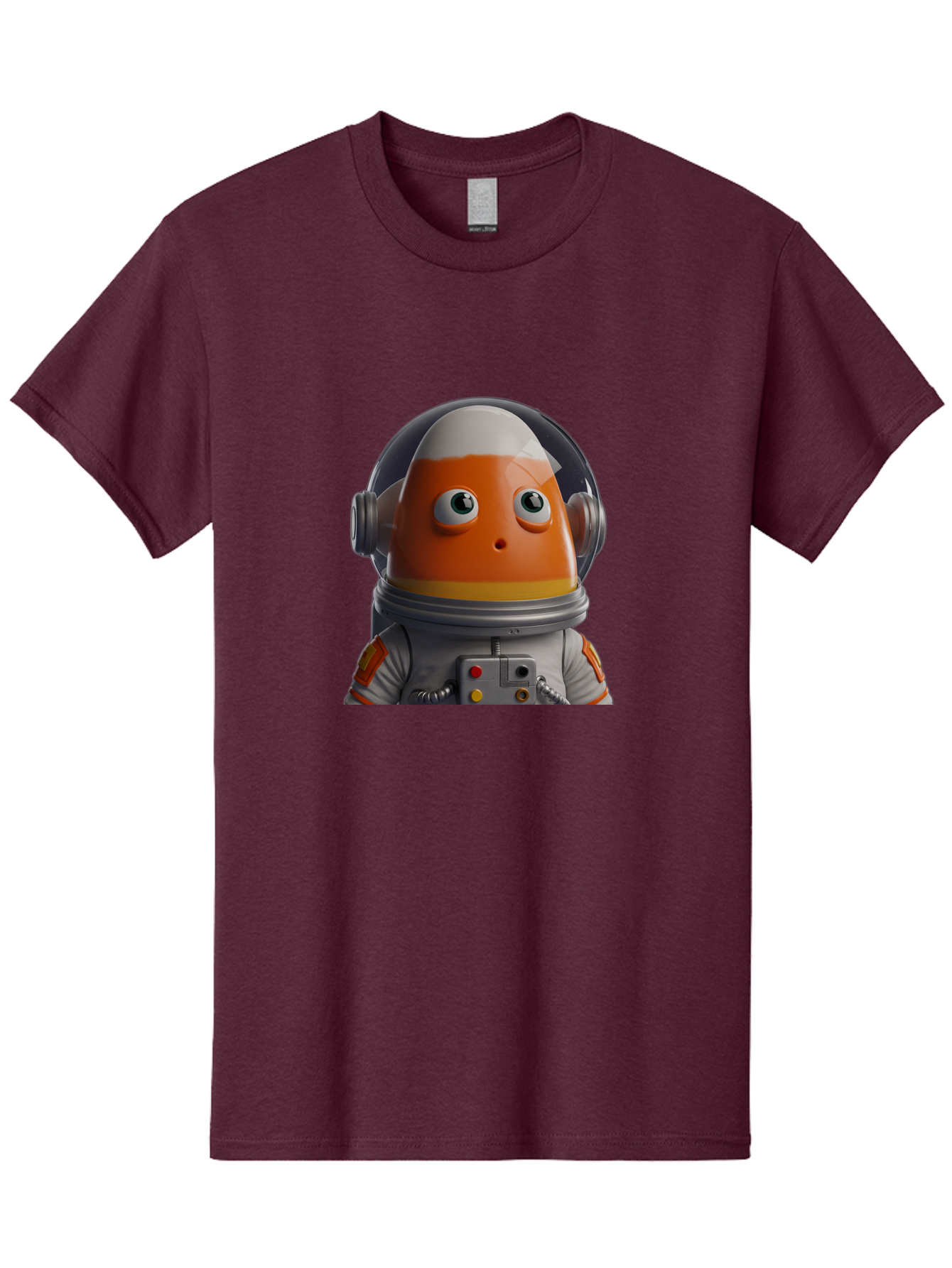 Astronaut-Fish Men'S Graphic Tee, 100% Cotton, Comfortable Casual Summer Wear, Machine Washable, Futuristic Astronaut, Candy-Themed Space Suit, Orange And White Colors, Cartoon-Style Character, Space Exploration, Sci-Fi Elements, Bac589