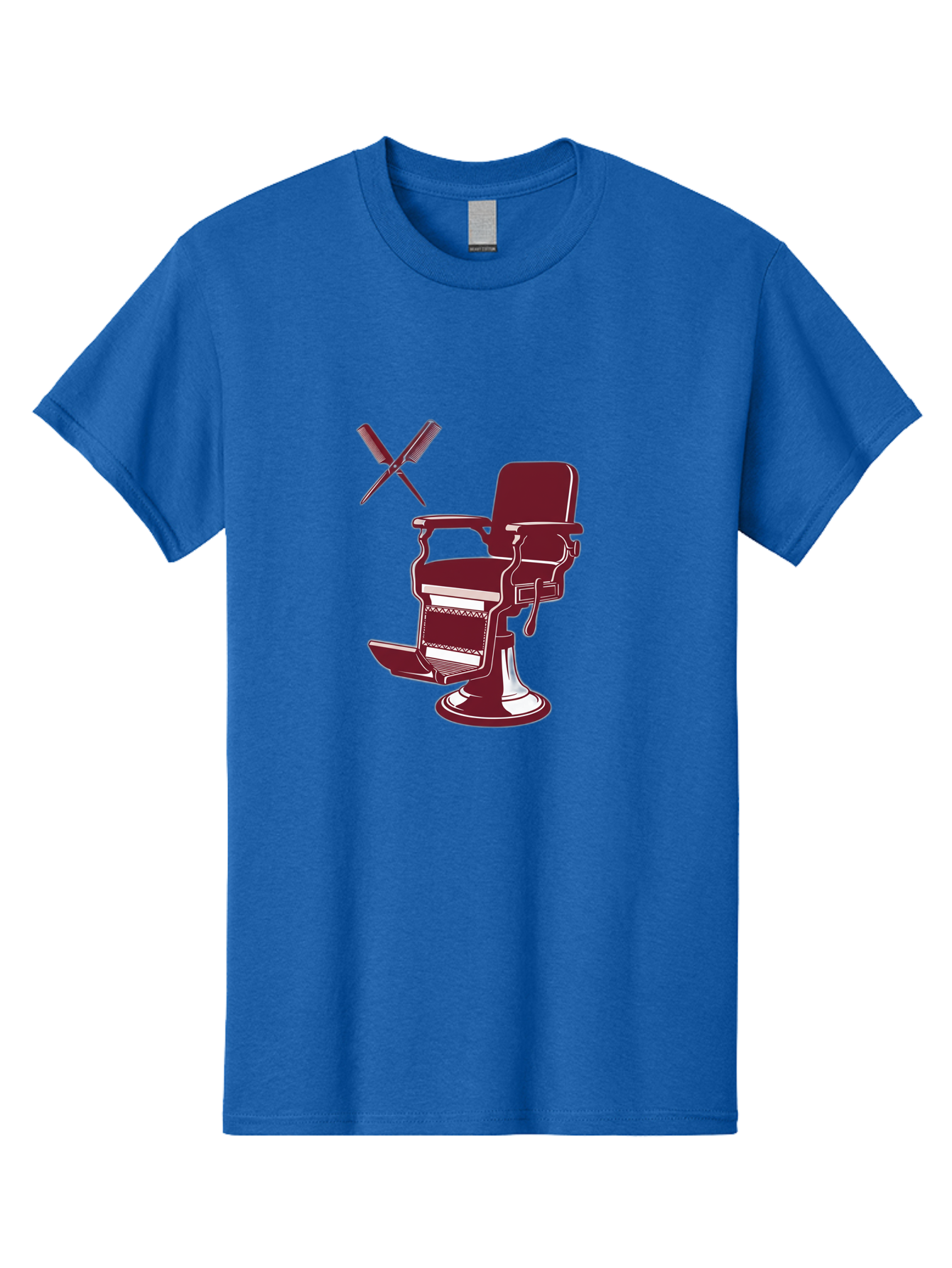 Barber-Chair Men'S Graphic Tee, 100% Cotton, Comfortable Casual Summer Wear, Machine Washable, Vintage Barber Chair, Retro Grooming, Classic Barber Shop, Barber Equipment, Haircutting Tools, Traditional Shaving, Iconic Barber Symbols, Bac601