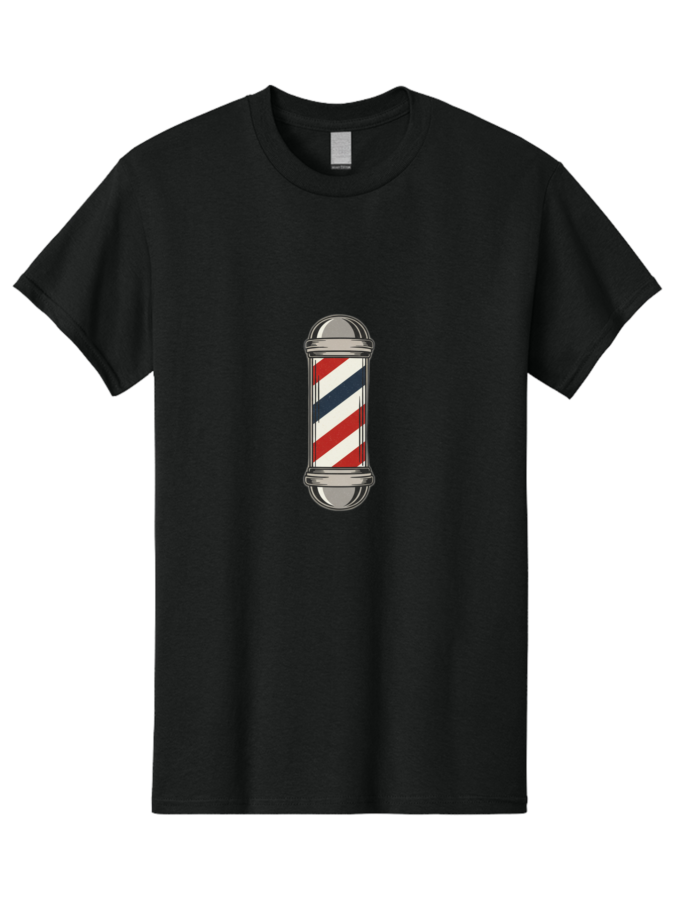 Barber-Pole-1 Men'S Graphic Tee, 100% Cotton, Comfortable Casual Summer Wear, Machine Washable, Barber Pole Sign, Red White And Blue Stripes, Classic Barber Symbol, Vintage Barbershop Icon, Traditional Barber Pole Design, Barber Shop Signage Bac603