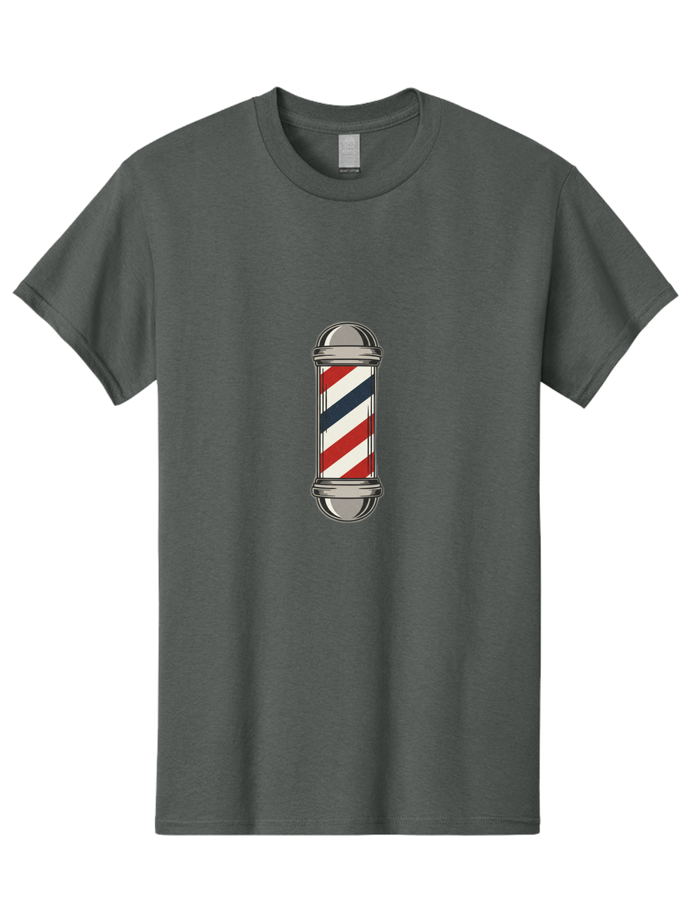 Barber-Pole-1 Men'S Graphic Tee, 100% Cotton, Comfortable Casual Summer Wear, Machine Washable, Barber Pole Sign, Red White And Blue Stripes, Classic Barber Symbol, Vintage Barbershop Icon, Traditional Barber Pole Design, Barber Shop Signage Bac603