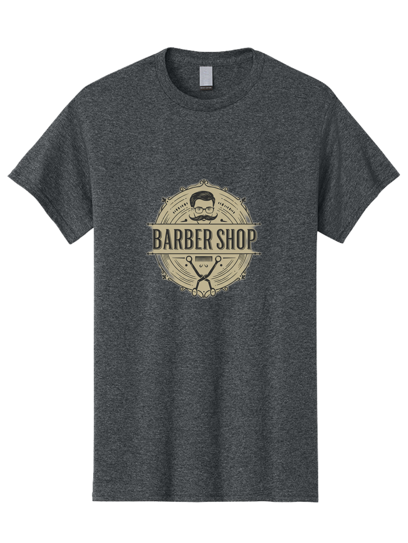 Barber-Shop-1 Men'S Graphic Tee, 100% Cotton, Comfortable Casual Summer Wear, Machine Washable, Barber Shop Logo, Vintage Style, Men'S Grooming, Beard Care, Scissors, Mustache, Stylish Haircut, Classic Design, Retro Aesthetic, Barber Shop Sign Bac608