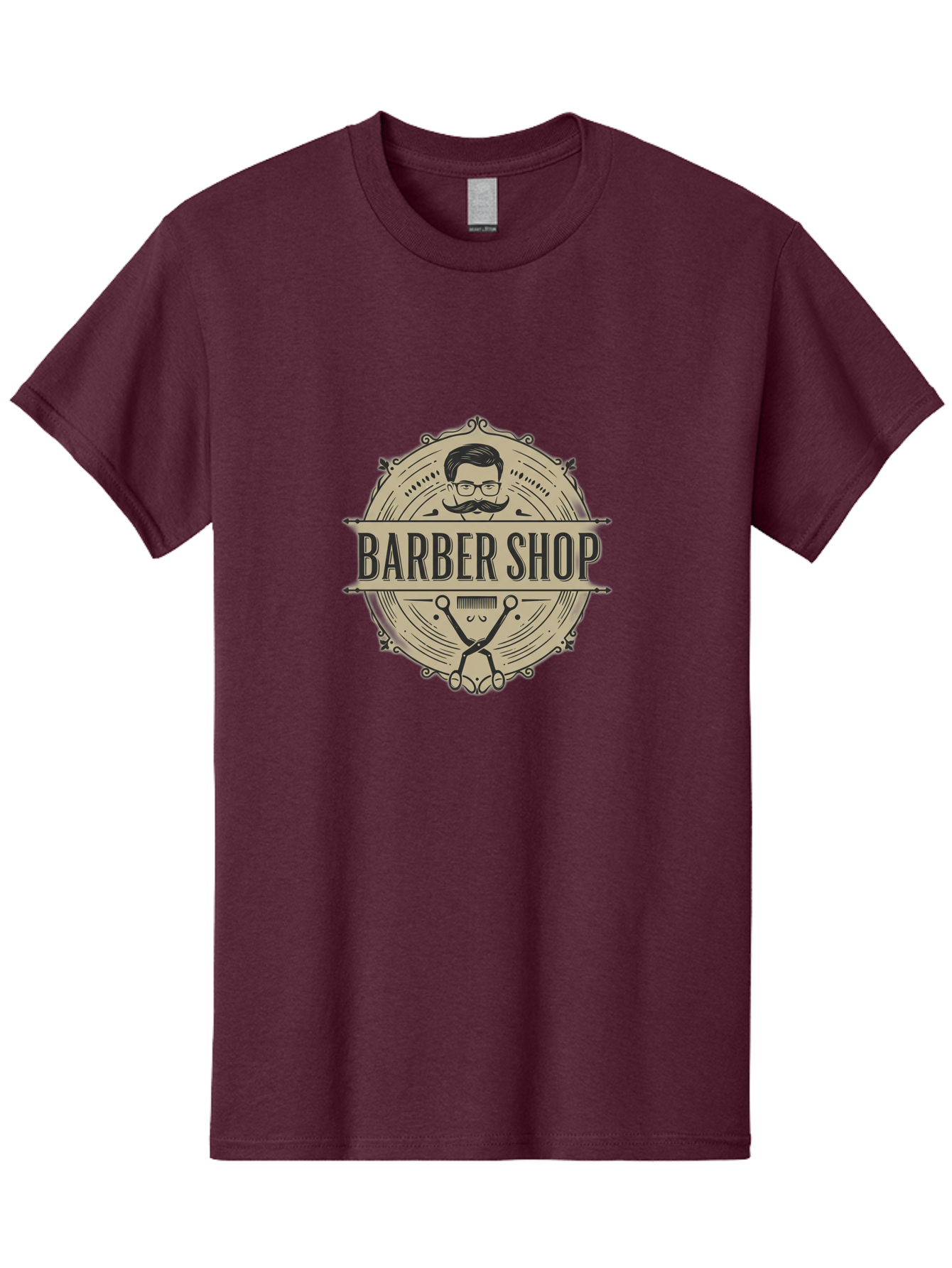 Barber-Shop-1 Men'S Graphic Tee, 100% Cotton, Comfortable Casual Summer Wear, Machine Washable, Barber Shop Logo, Vintage Style, Men'S Grooming, Beard Care, Scissors, Mustache, Stylish Haircut, Classic Design, Retro Aesthetic, Barber Shop Sign Bac608