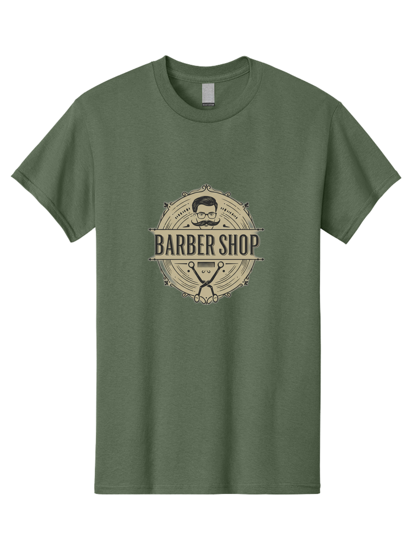 Barber-Shop-1 Men'S Graphic Tee, 100% Cotton, Comfortable Casual Summer Wear, Machine Washable, Barber Shop Logo, Vintage Style, Men'S Grooming, Beard Care, Scissors, Mustache, Stylish Haircut, Classic Design, Retro Aesthetic, Barber Shop Sign Bac608