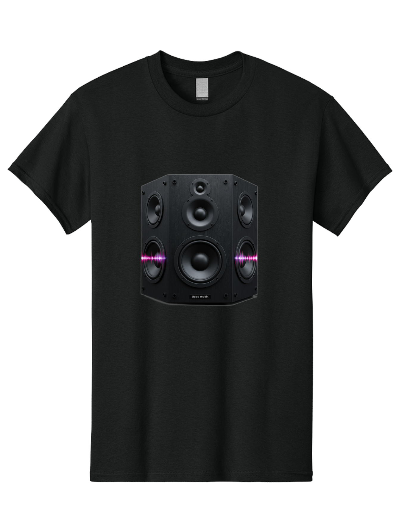 Base-Reflex Men'S Graphic Tee, 100% Cotton, Comfortable Casual Summer Wear, Machine Washable, Black Speaker System, Home Audio Equipment, Sound System, Hi-Fi Speaker, Purple Sound Wave, Music Technology, Audio Visual Bac614