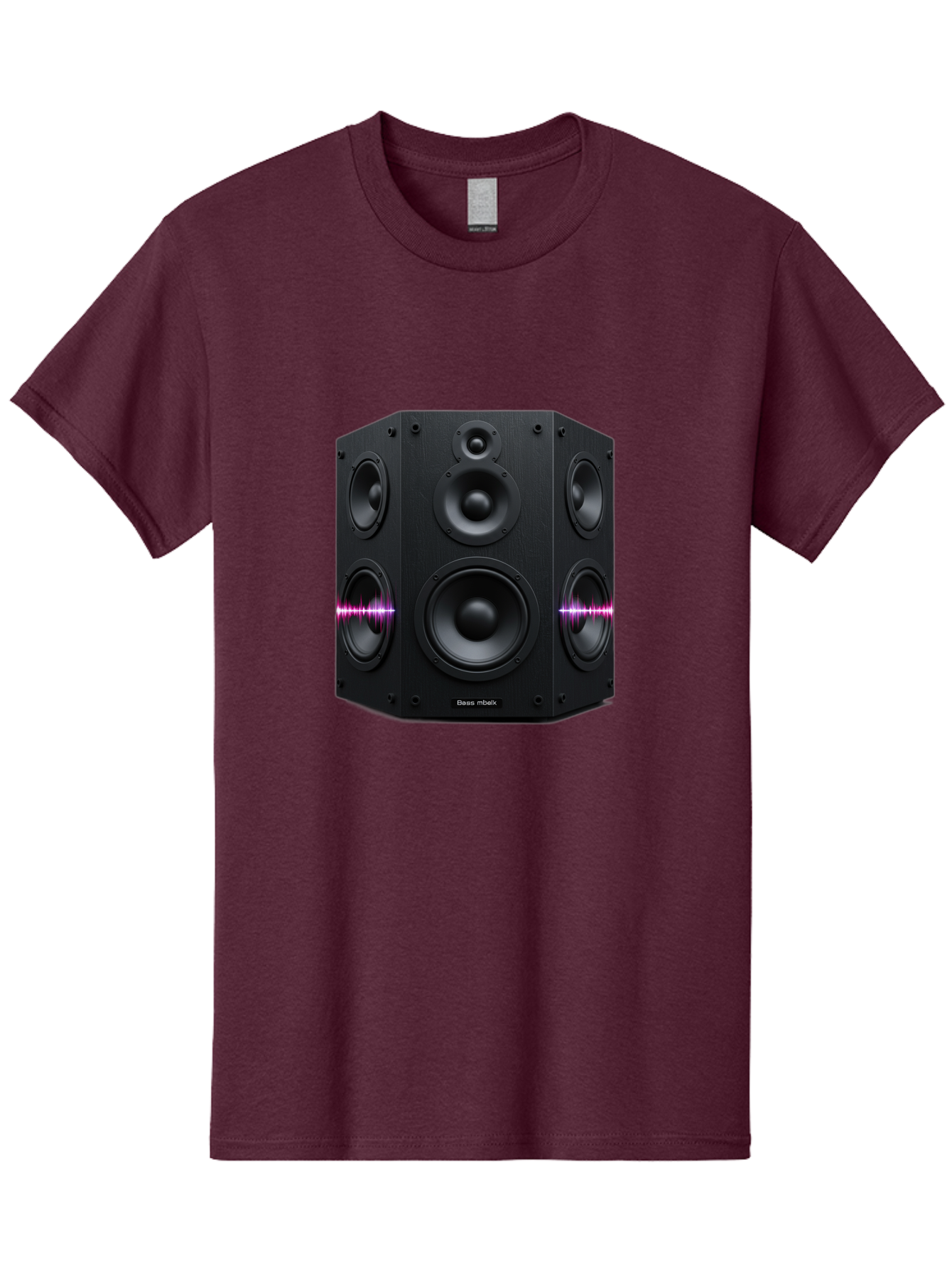 Base-Reflex Men'S Graphic Tee, 100% Cotton, Comfortable Casual Summer Wear, Machine Washable, Black Speaker System, Home Audio Equipment, Sound System, Hi-Fi Speaker, Purple Sound Wave, Music Technology, Audio Visual Bac614